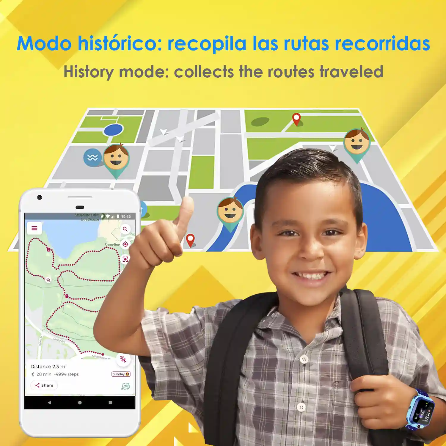 Smartwatch GPS especial para niños, con función de rastreo, llamadas SOS y  recepción de llamada