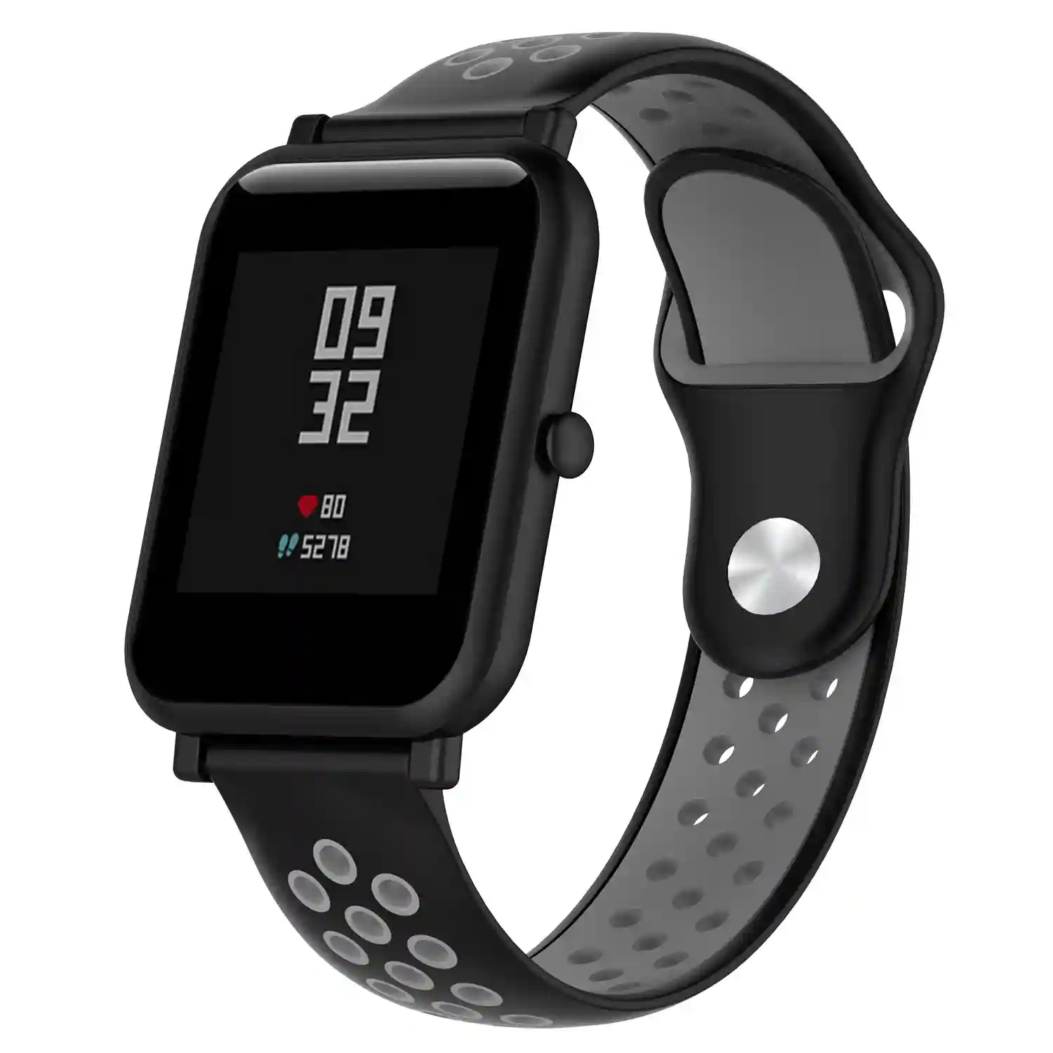 Correa Silicona negro smartwatch 20 mm universal