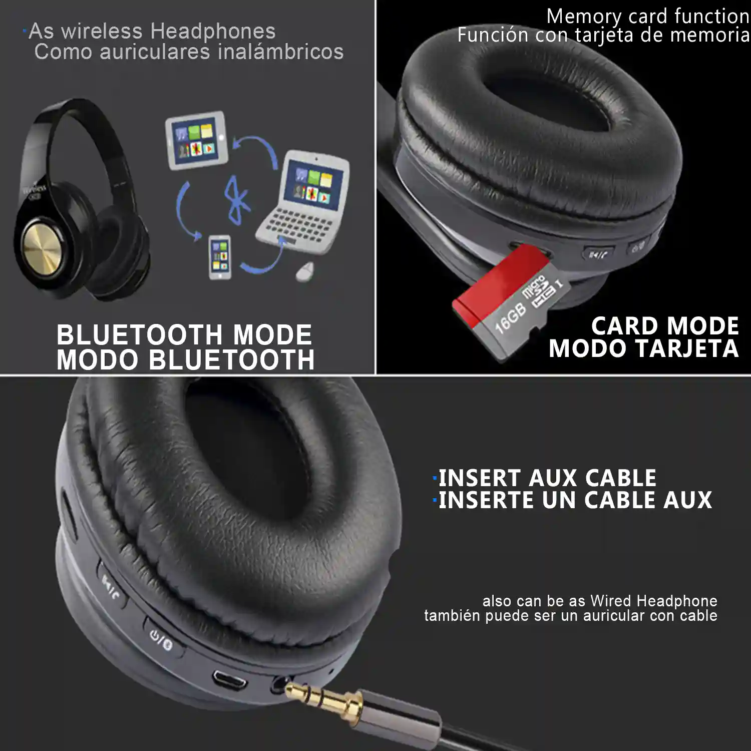 Auriculares inalámbricos con on sale tarjeta de memoria