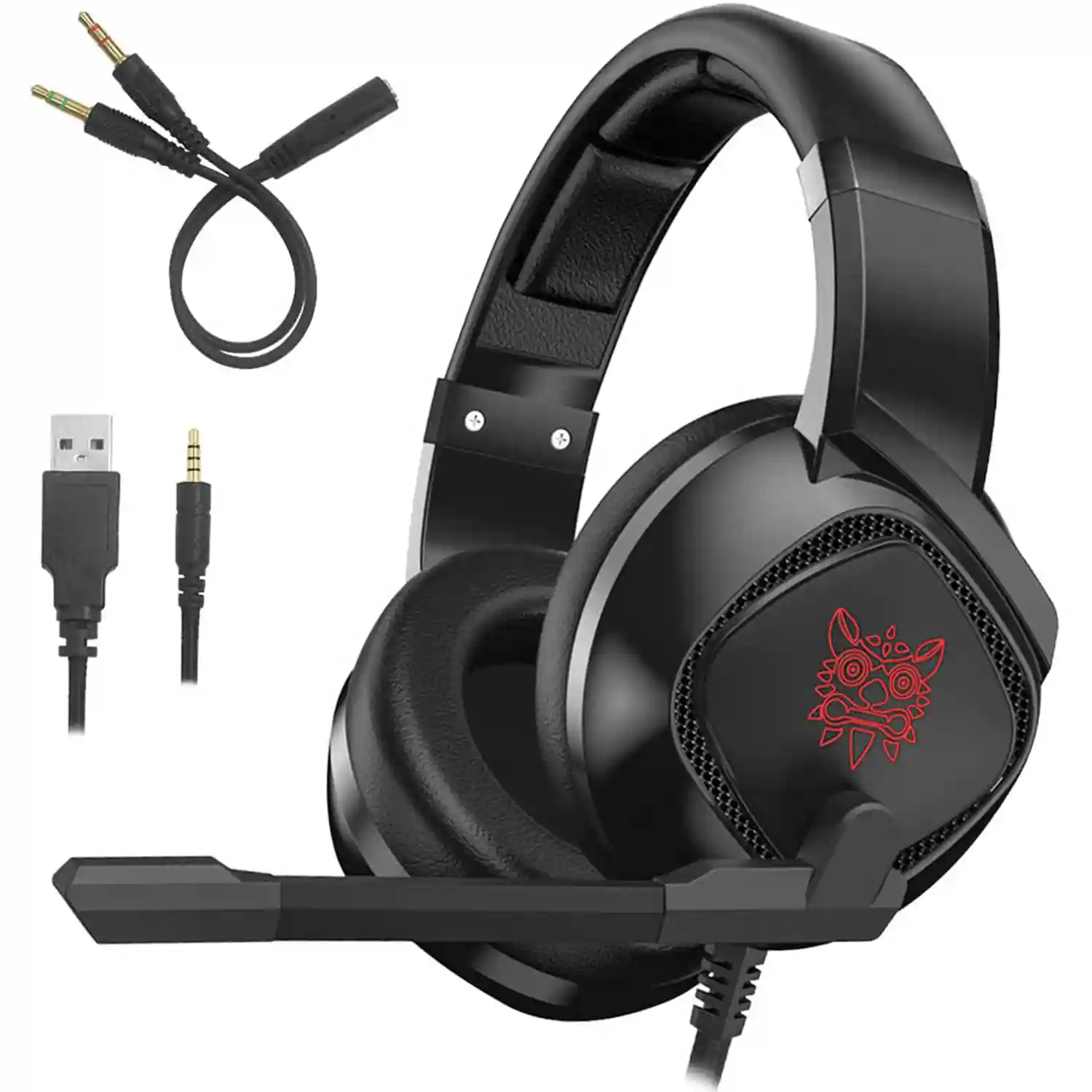 Headset SY820MV con luces led. Auriculares gaming con micro, conexión  minijack para PC, portátil, PS4, Xbox