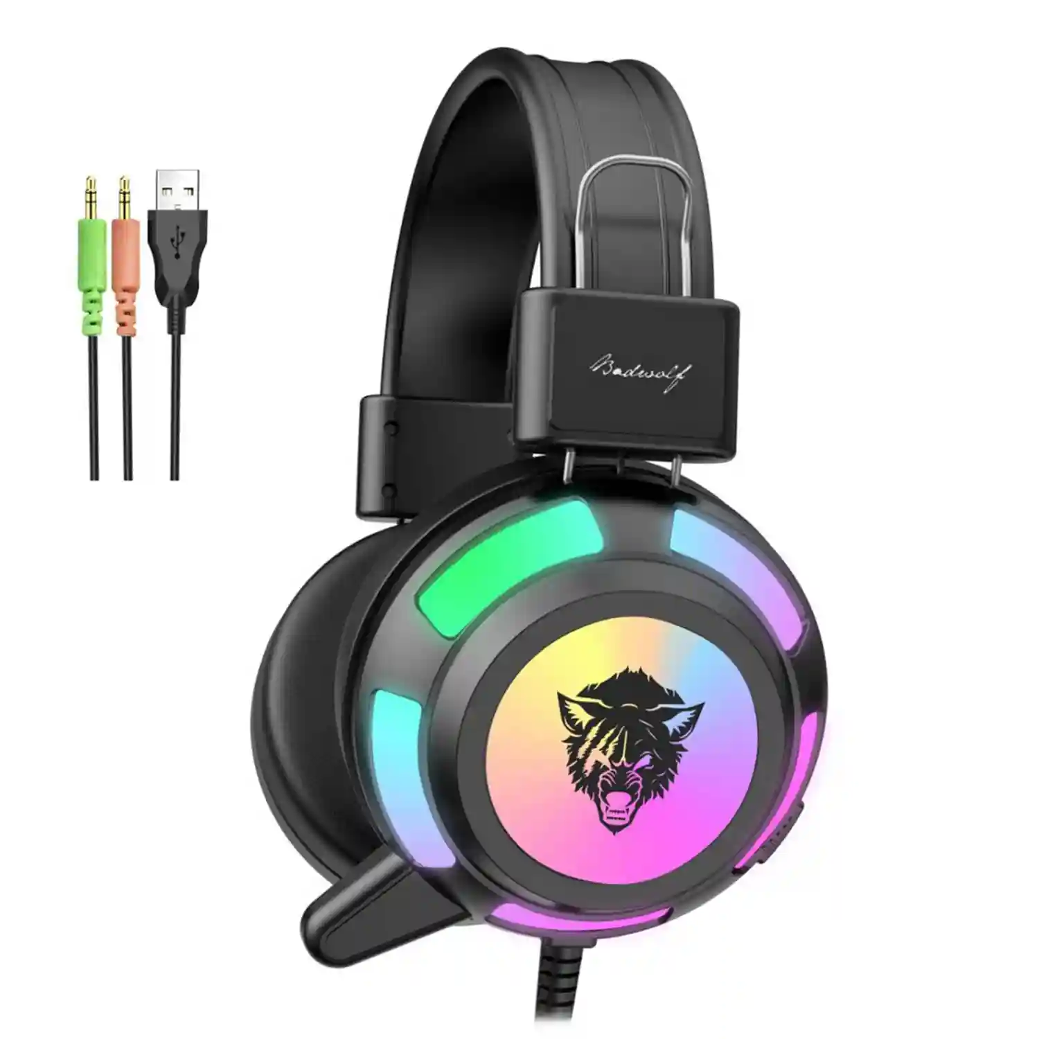 Headset SY820MV con luces led. Auriculares gaming con micro