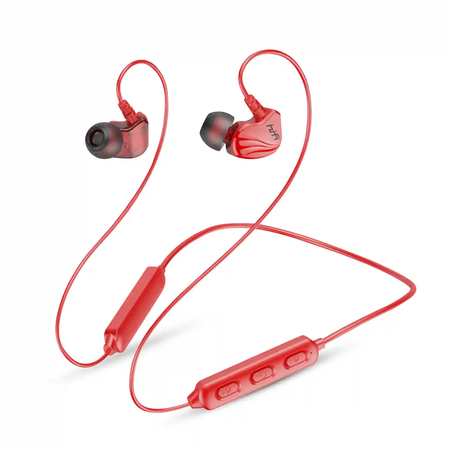 Auriculares in-ear W300 HiFi Bluetooth 5.0. Batería de 120mAh, cable con  control de reproducción y llamadas. Para colgar por detrás del cuello.