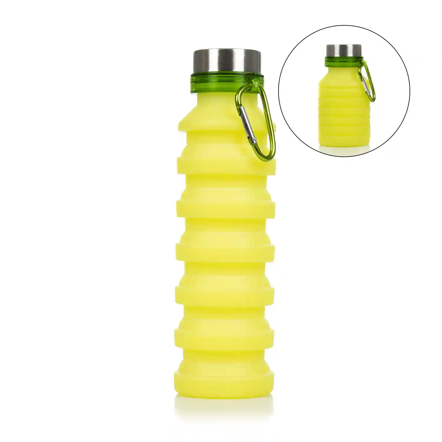 Mini botella plegable enrollable de 320ml, de silicona de grado