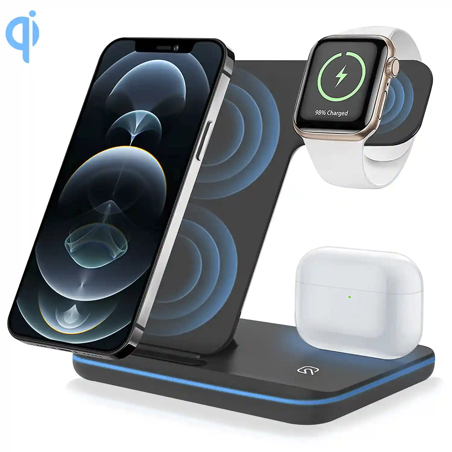 Cargador Para iPhone, Watch y AirPods 3 In 1 Wireless