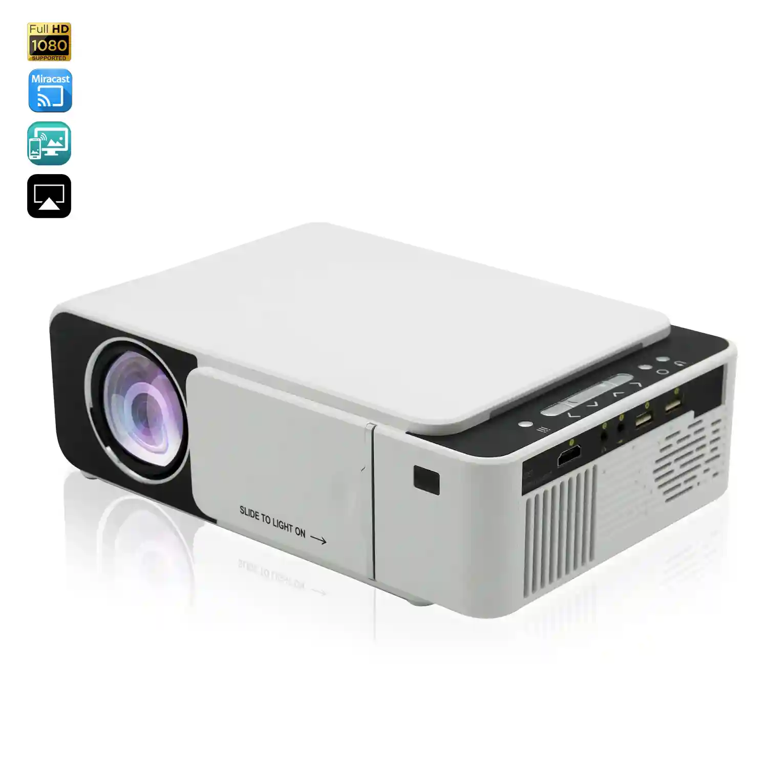 Video proyector LED T500 Wifi, con Airplay y Miracast. Soporta