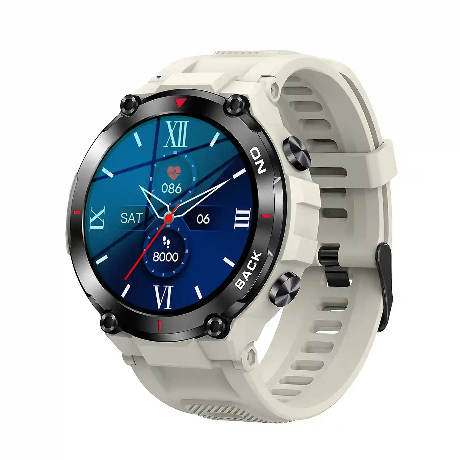 Smartwatch K37 con bateria de 480mAh de larga duracion. Monitor cardiaco y de O2. Notificaciones de apps