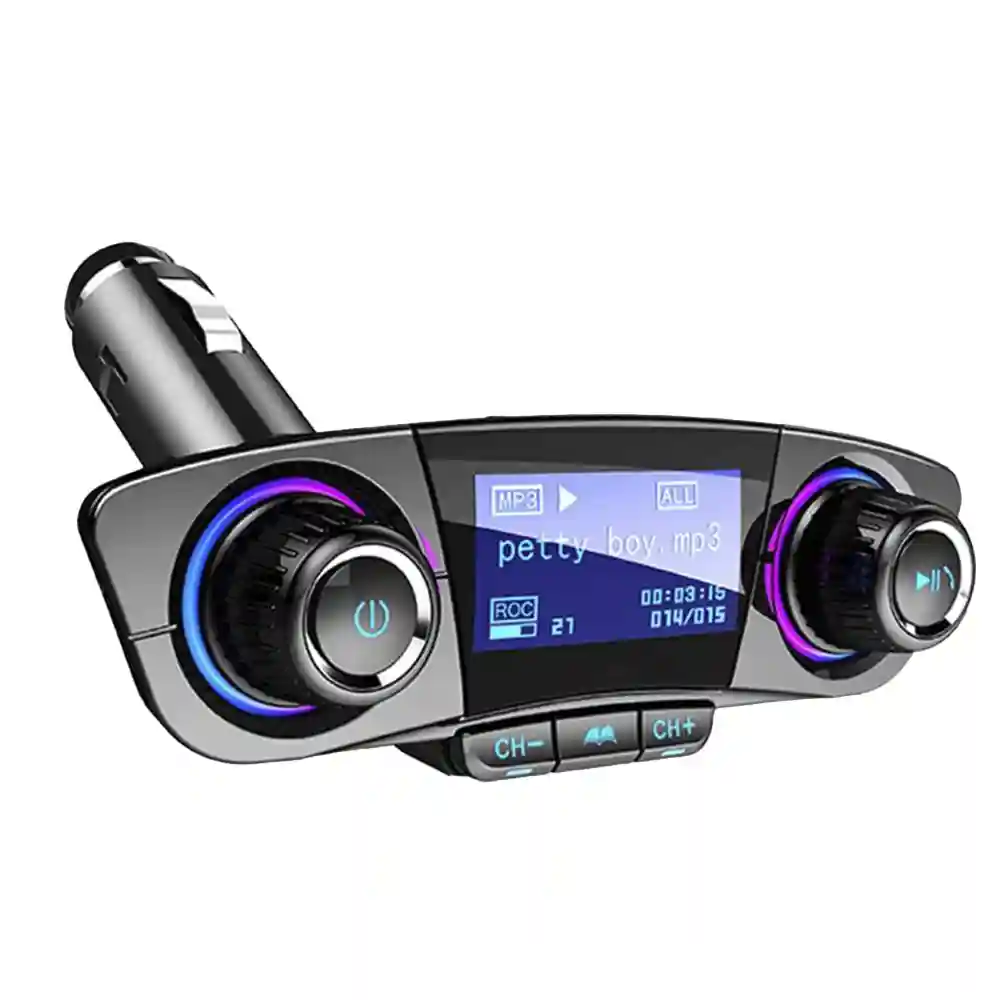 Manos libres Bluetooth BT06 para coche con transmisor FM y pantalla de 1,3  pulgadas
