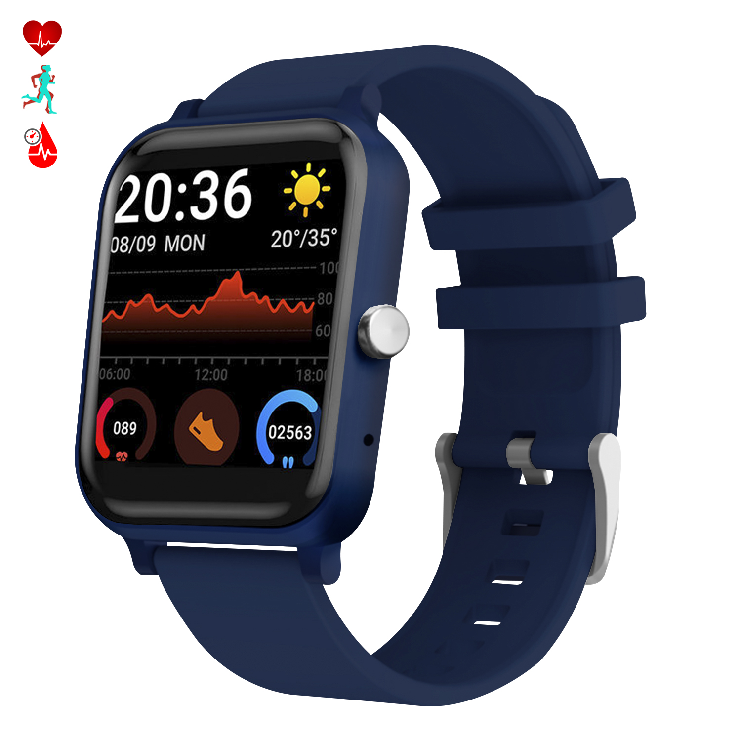 Smartwatch H10 con monitor cardiaco tension y de O2 en sangre. 8 modos deportivos