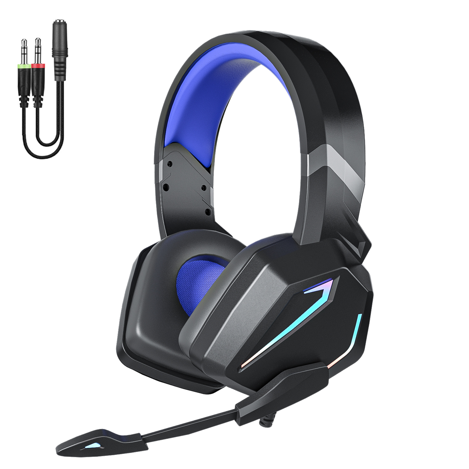 Headset SY830MV con luces led. Auriculares gaming con micro, conexión  minijack para PC, portátil, PS4, Xbox