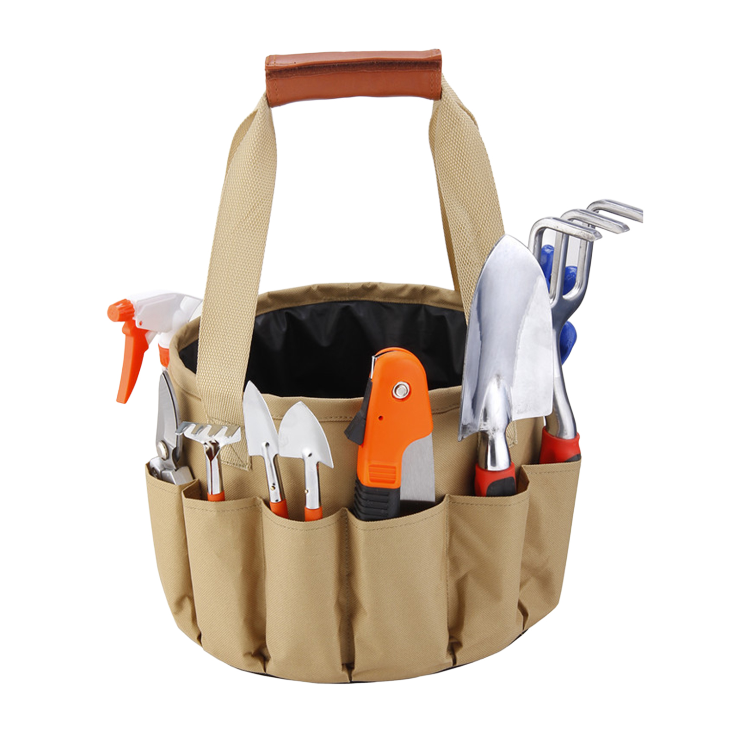 DAM.Juego de herramientas para jardinería con bolsa de jardín y 10 piezas. 26x26x42cm