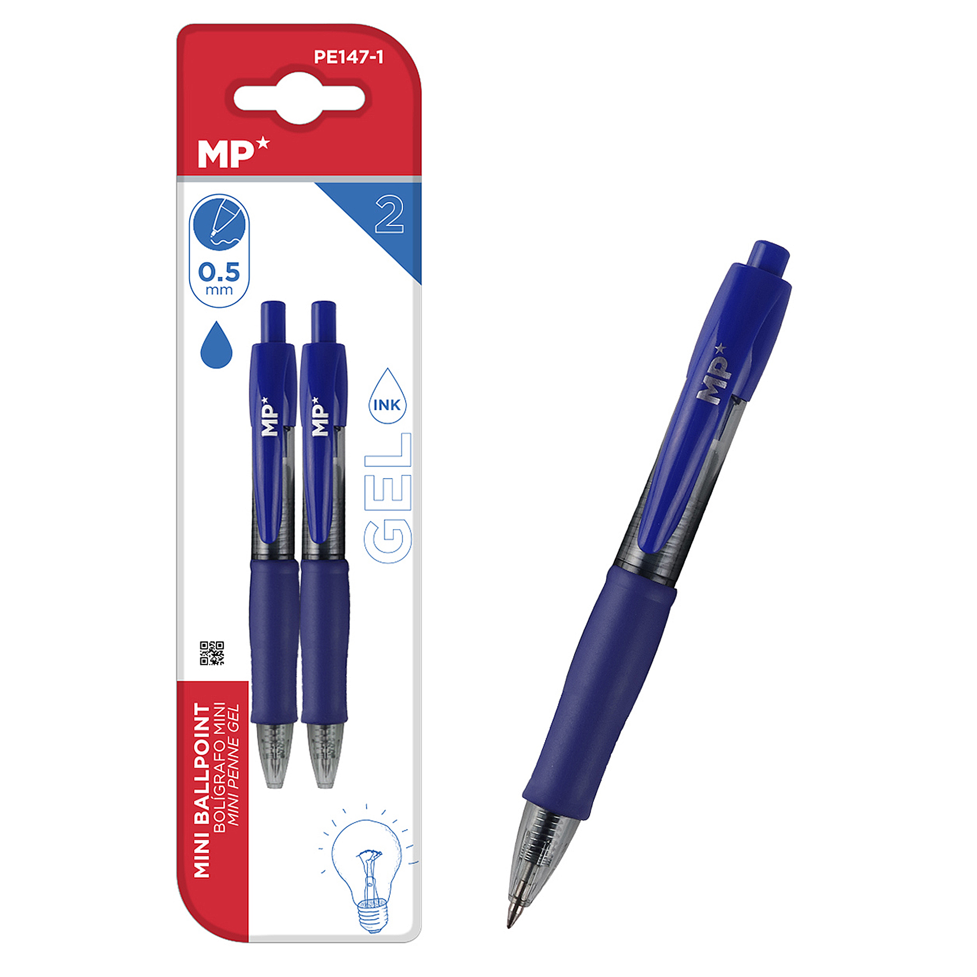 DAM SET BOLÍGRAFOS GEL MINI PUNTA 0.7 mm 2 Uds. Color: Azul
