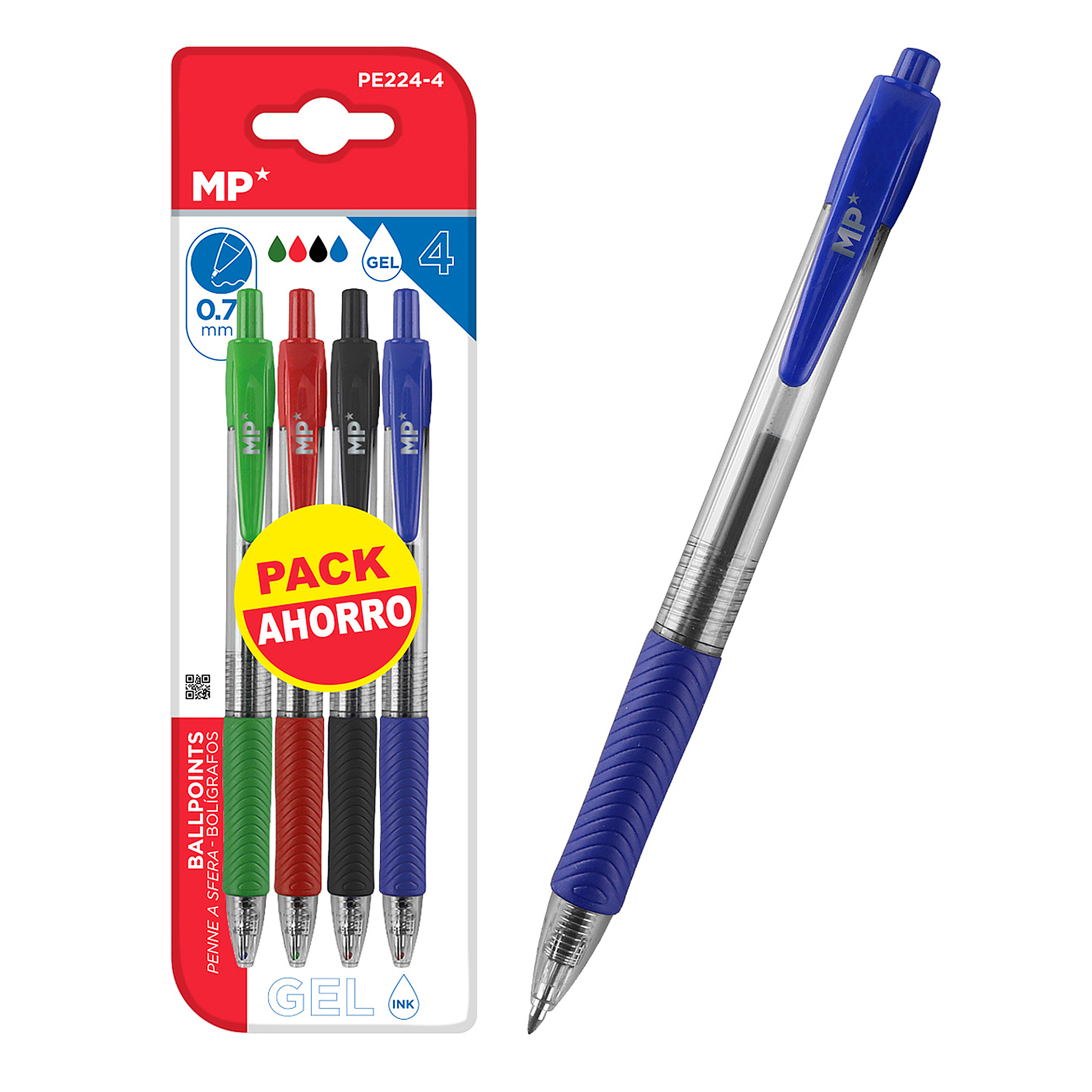 DAM SET BOLÍGRAFOS GEL PACK AHORRO 4 Uds. Color: Multicolor