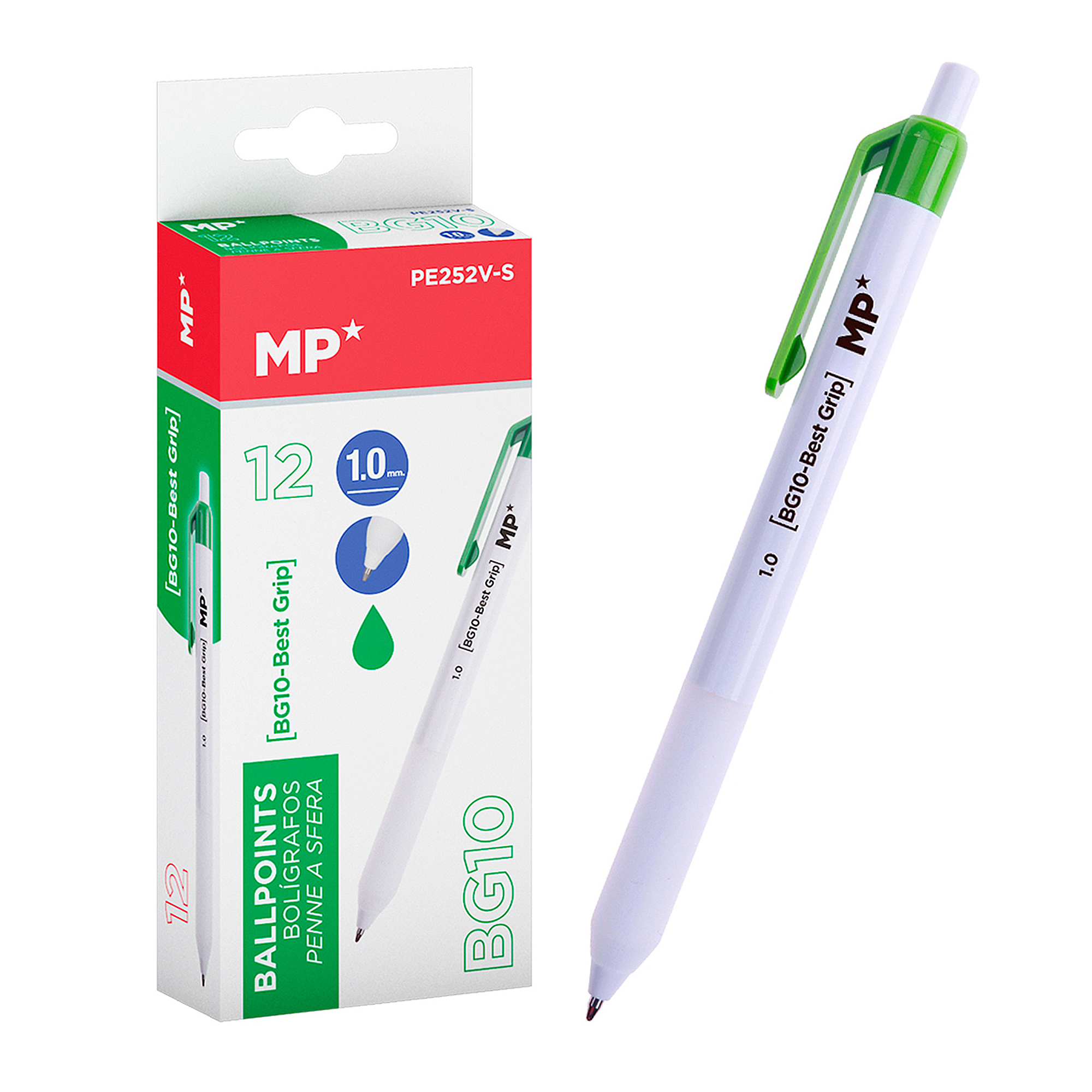 DAM PACK 12 BOLÍGRAFOS 1.0 mm VERDE Color: Verde