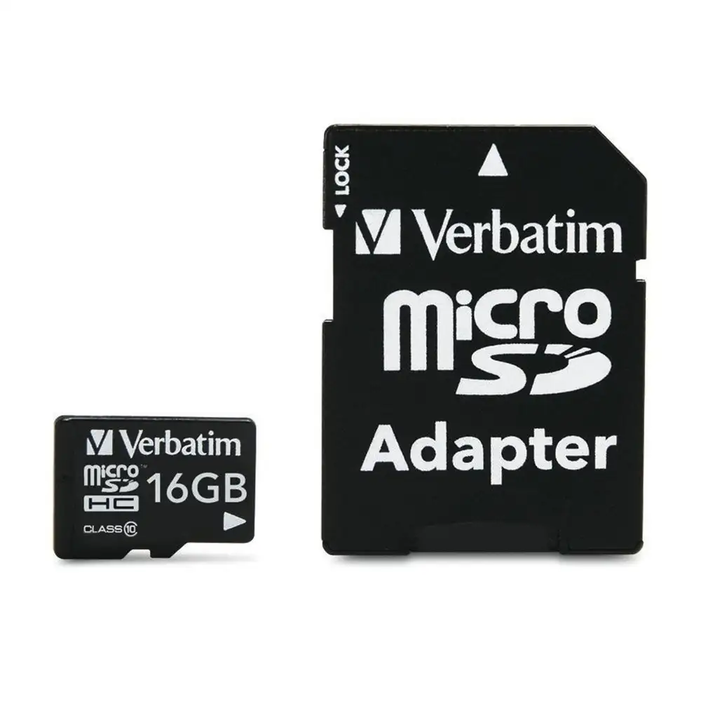 Tarjeta de memoria MicroSD con adaptador Verbatim de 16GB Clase 10