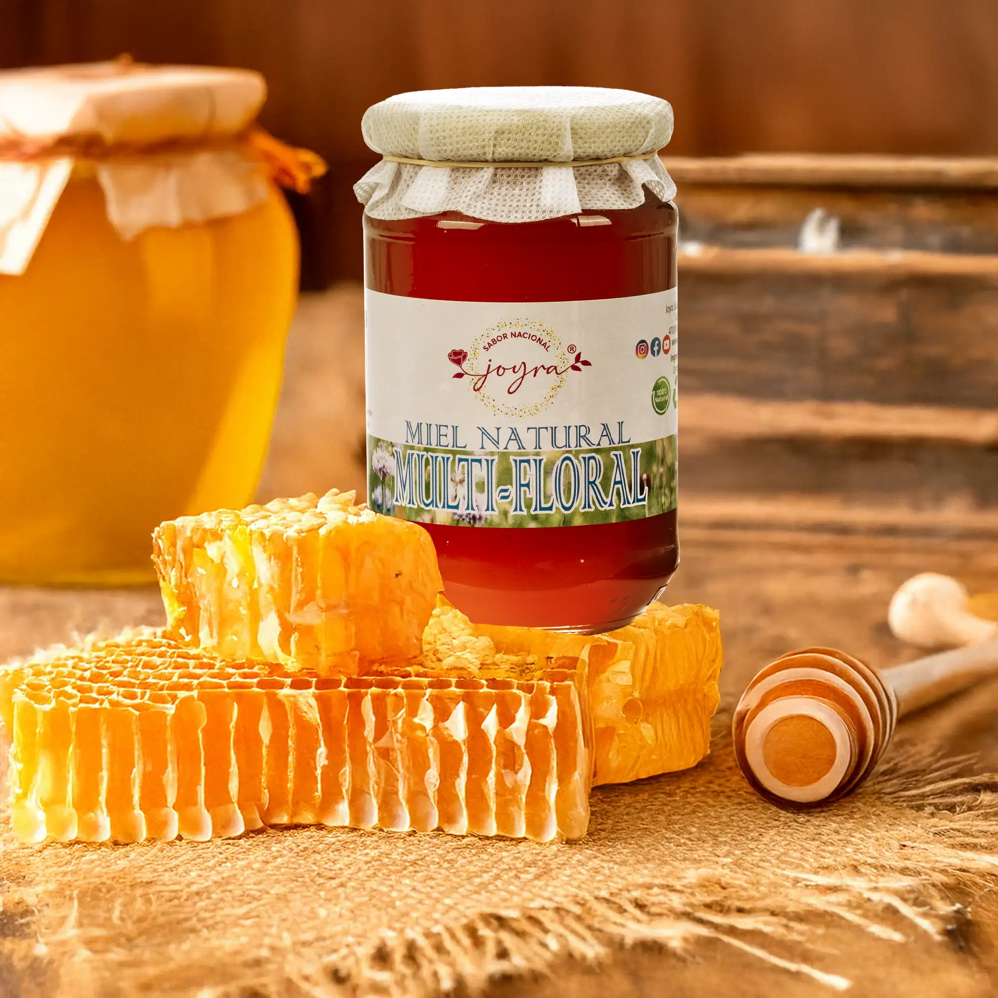 Miel 100% natural, pura, cruda. Multifloral, 500gr.