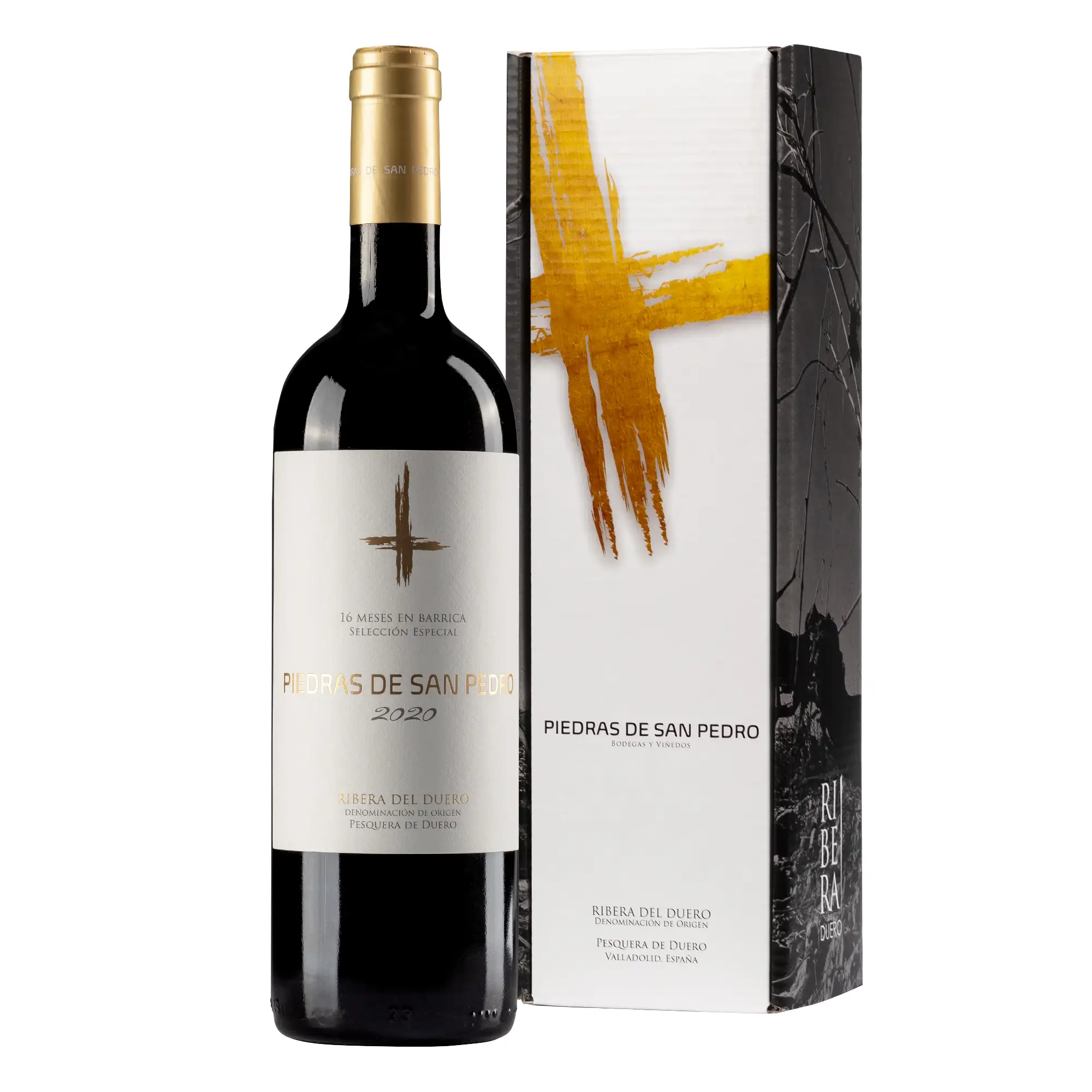 Pack 3 botellas de vino RIBERA DEL DUERO. 1x Reserva especial Piedras de San Pedro, 1x Loculto Crianza, 1x Loculto selección 9. Caja de regalo individual Premium.