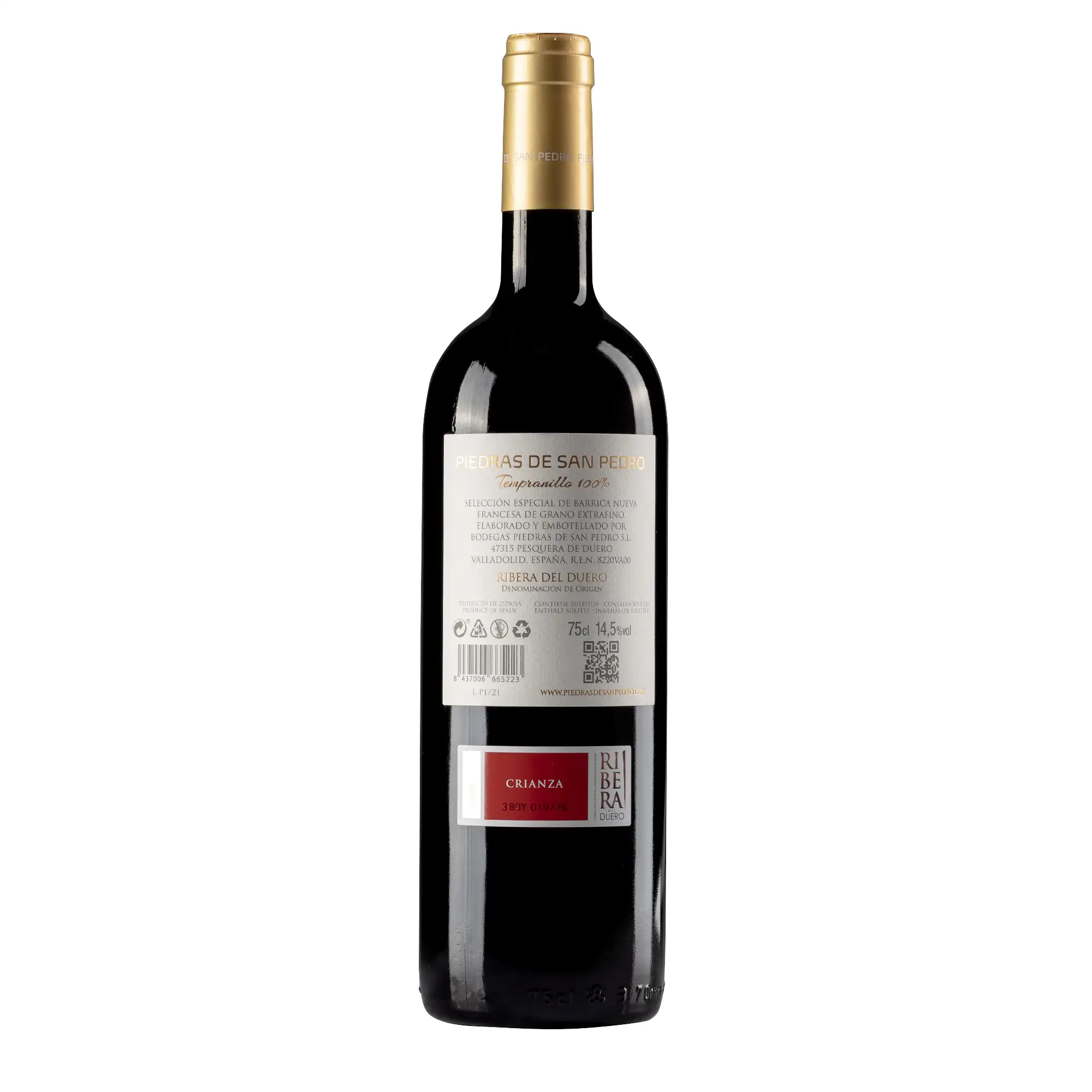 Pack 3 botellas de vino RIBERA DEL DUERO. 1x Reserva especial Piedras de San Pedro, 1x Loculto Crianza, 1x Loculto selección 9. Caja de regalo individual Premium.