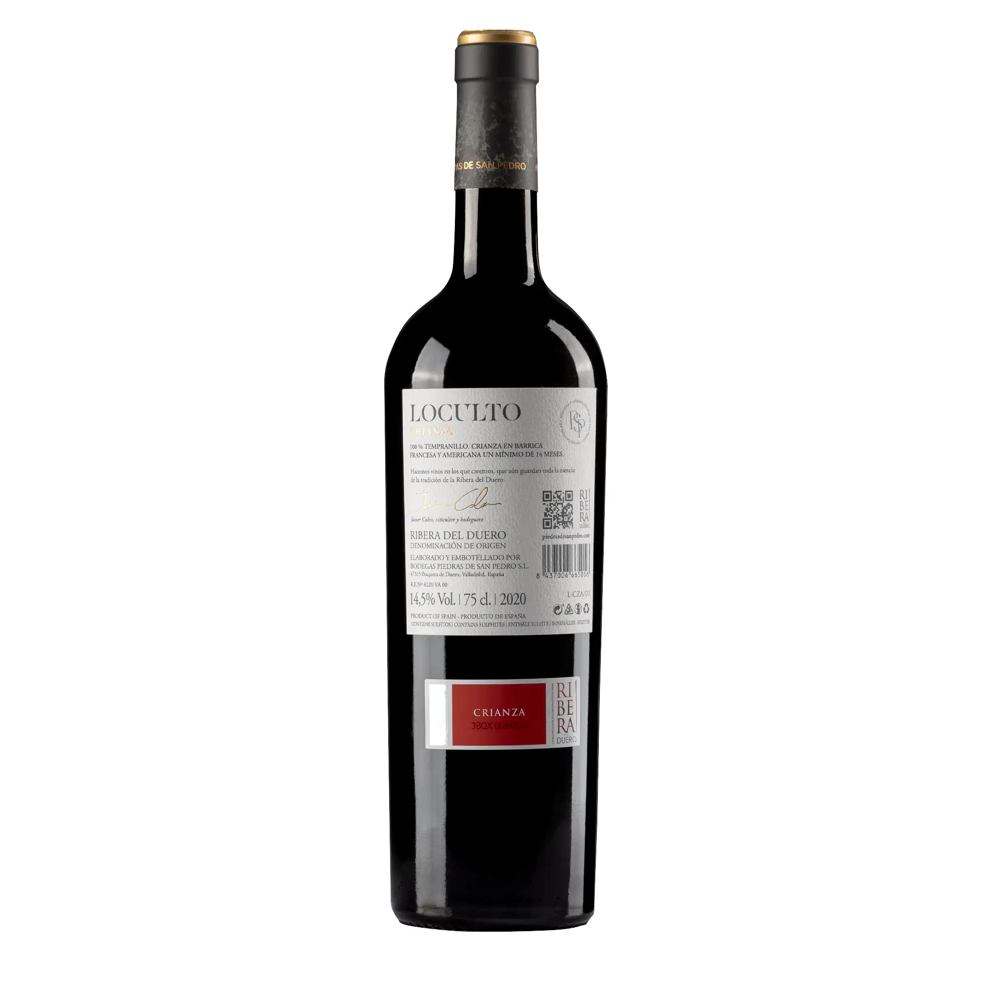 Pack 3 botellas de vino RIBERA DEL DUERO. 1x Reserva especial Piedras de San Pedro, 1x Loculto Crianza, 1x Loculto selección 9. Caja de regalo individual Premium.