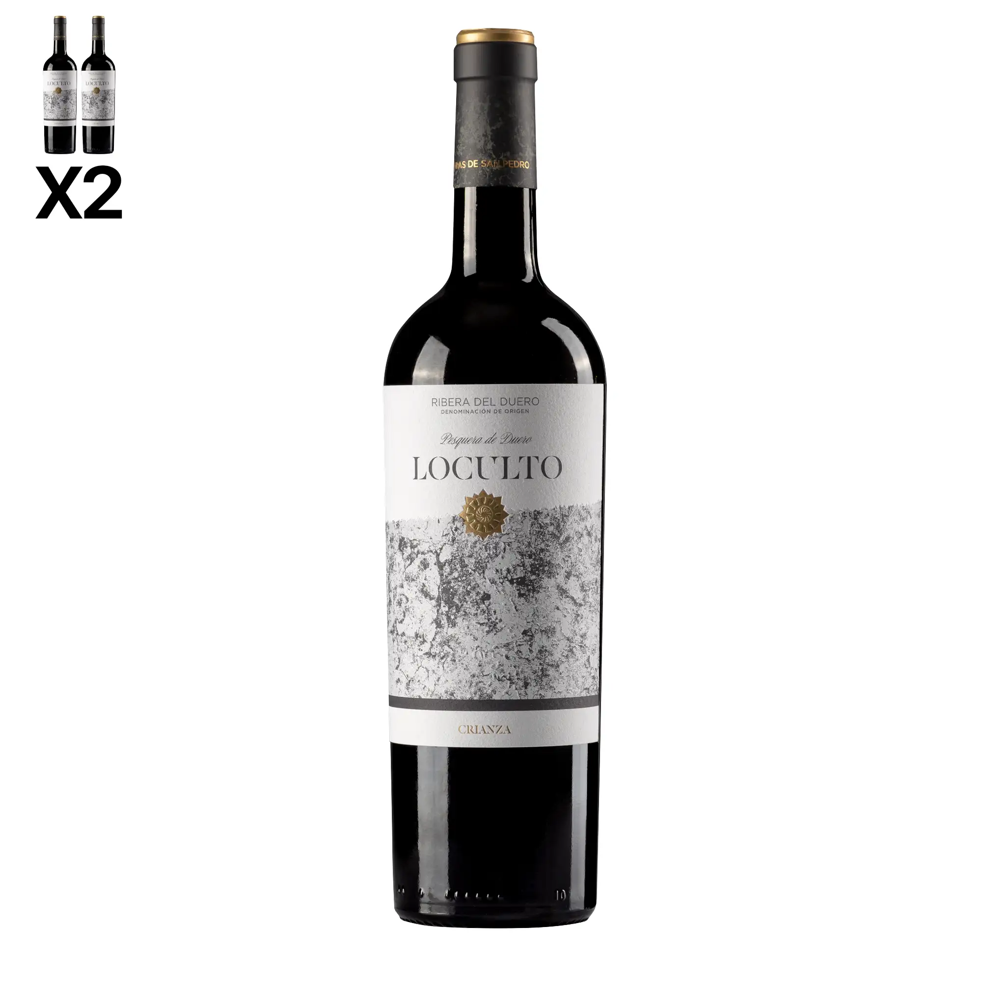 Pack 6 botellas de vino RIBERA DEL DUERO. 2x Reserva especial Piedras de San Pedro, 2x Loculto Crianza, 2x Loculto selección 9.