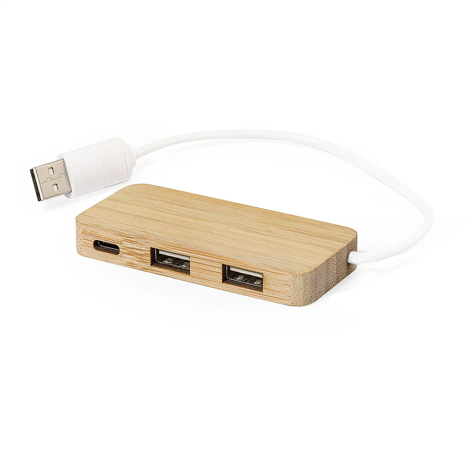 Puerto nature bambú USB 1 Puerto Tipo C. 2 Puertos USB 2.0