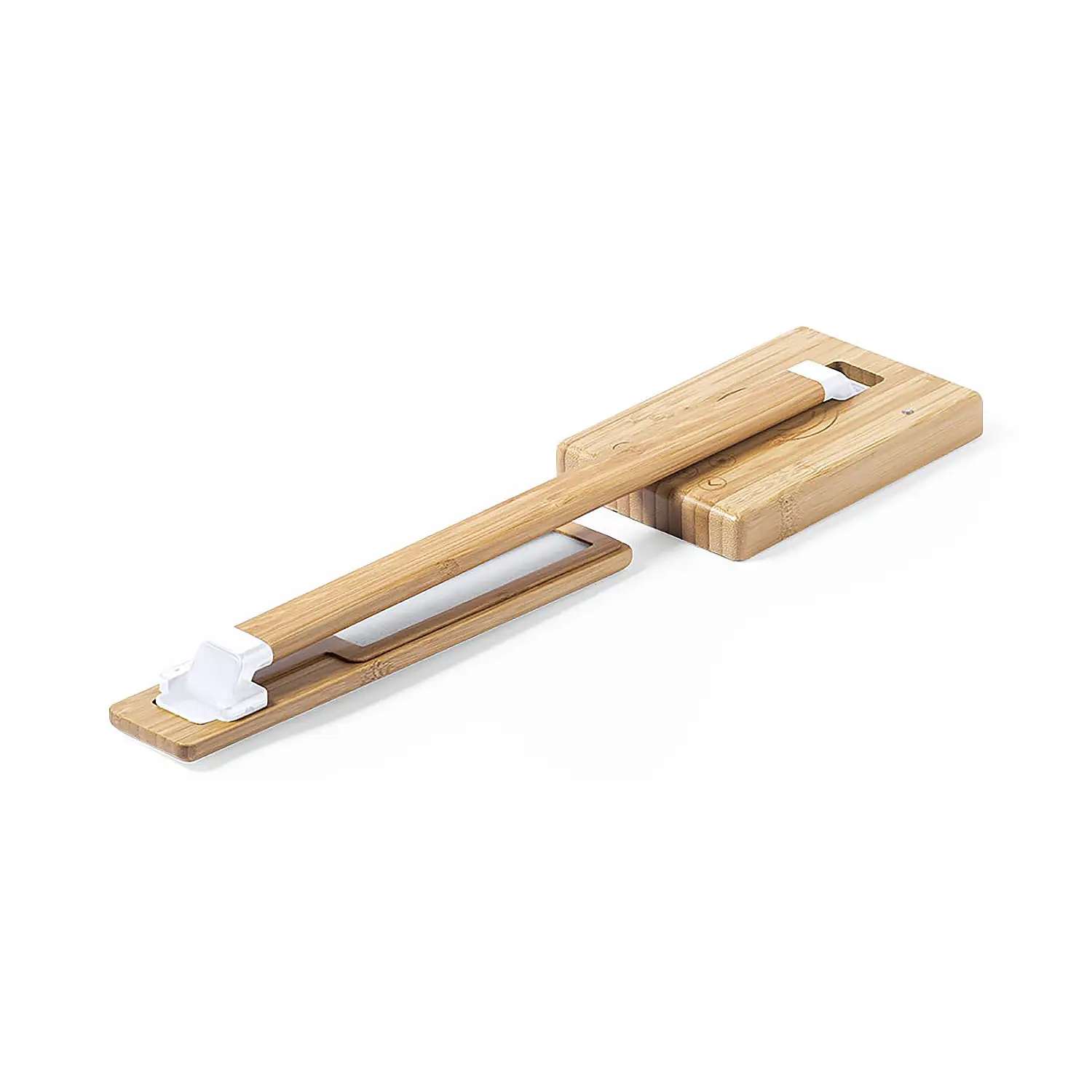 Lámpara Cargador nature bambú 25 Ledes. Plegable. 3 Posiciones de Luz. Intensidad de Luz Regulable. Conexión USB. Inalámbrico 10W. Salida USB