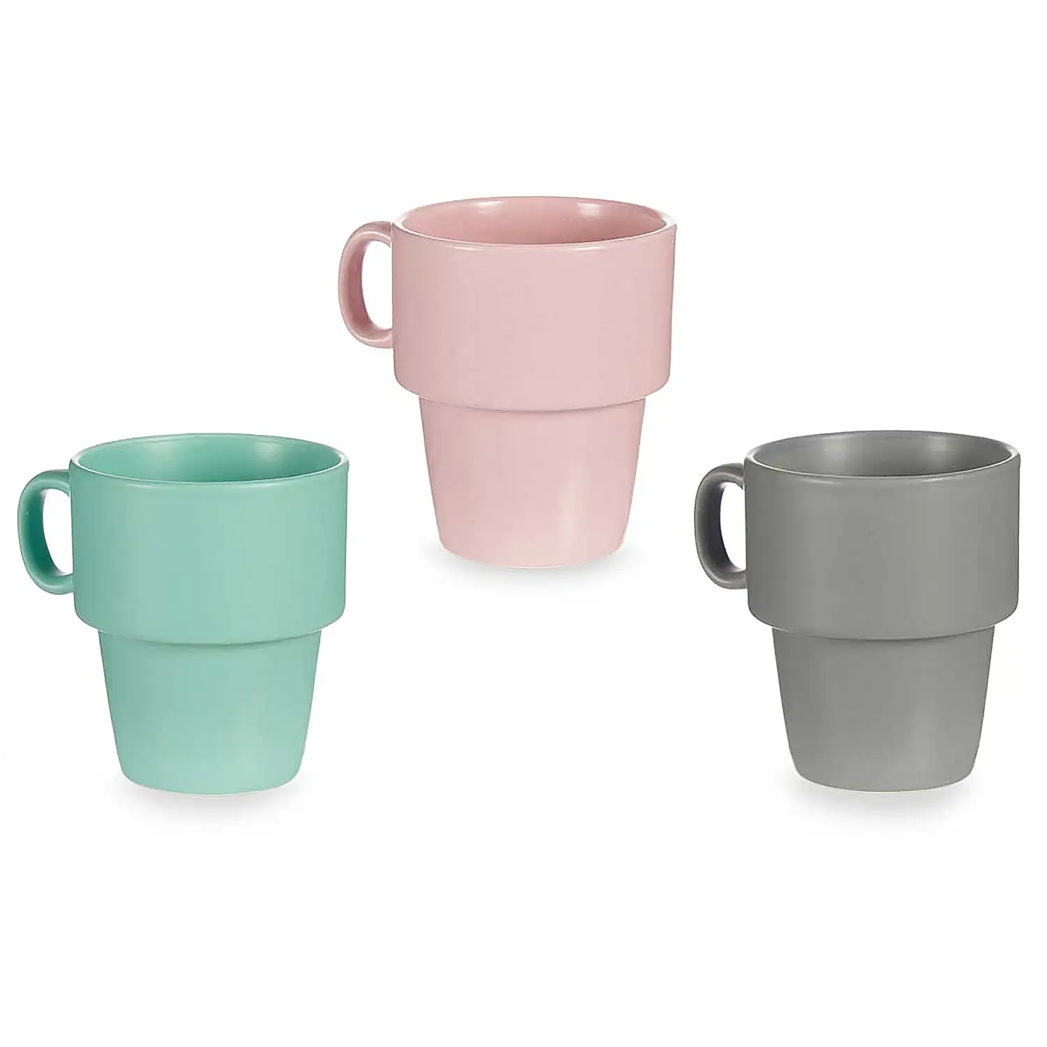 Set de 6 tazas apilables de porcelana 24 cl.