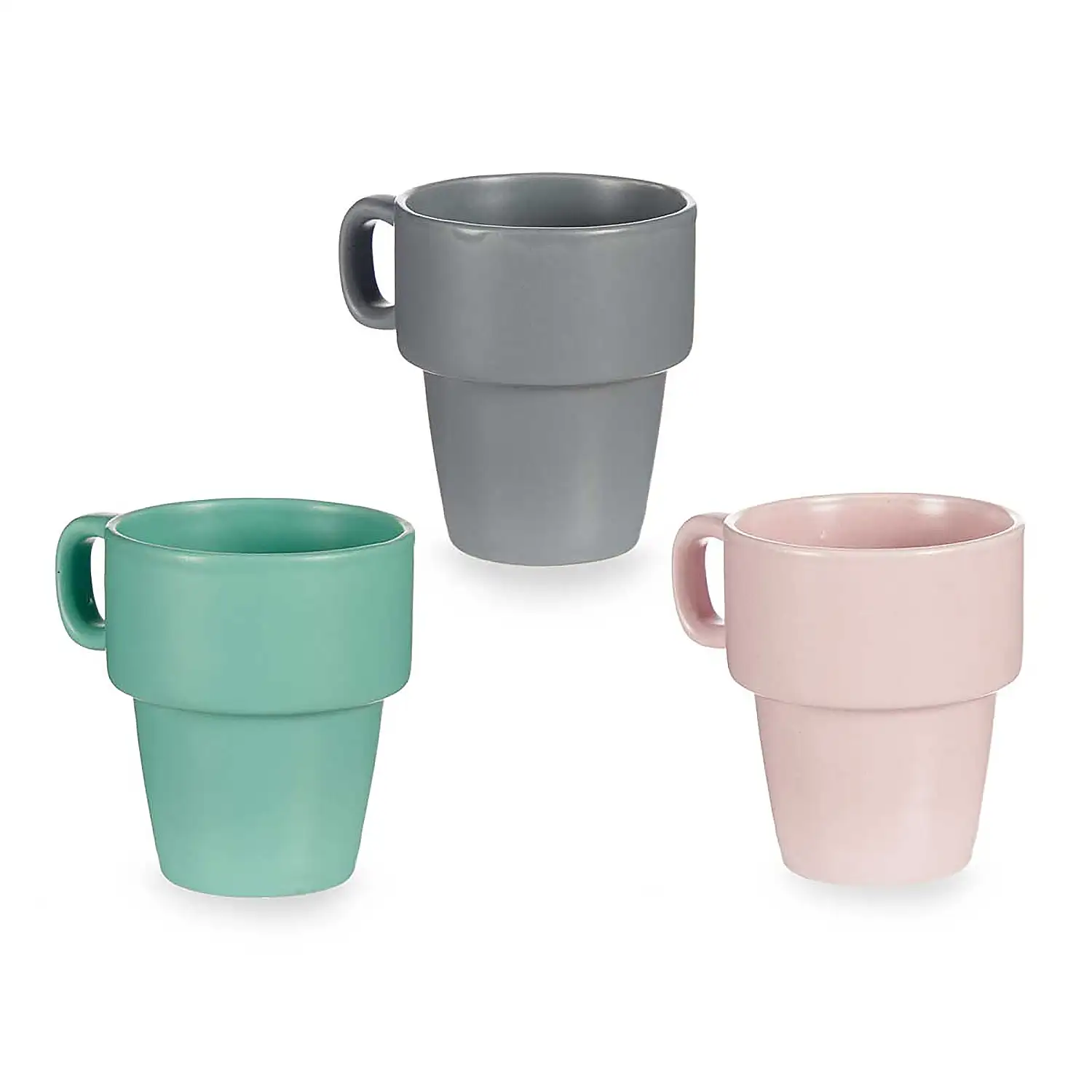 Set de 6 tazas apilables de porcelana 24 cl.