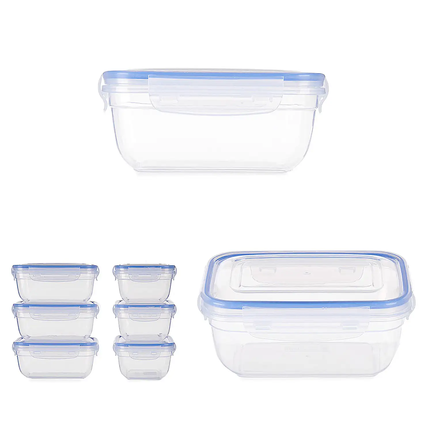 Set de 6 fiambreras rectangulares 800 ml.