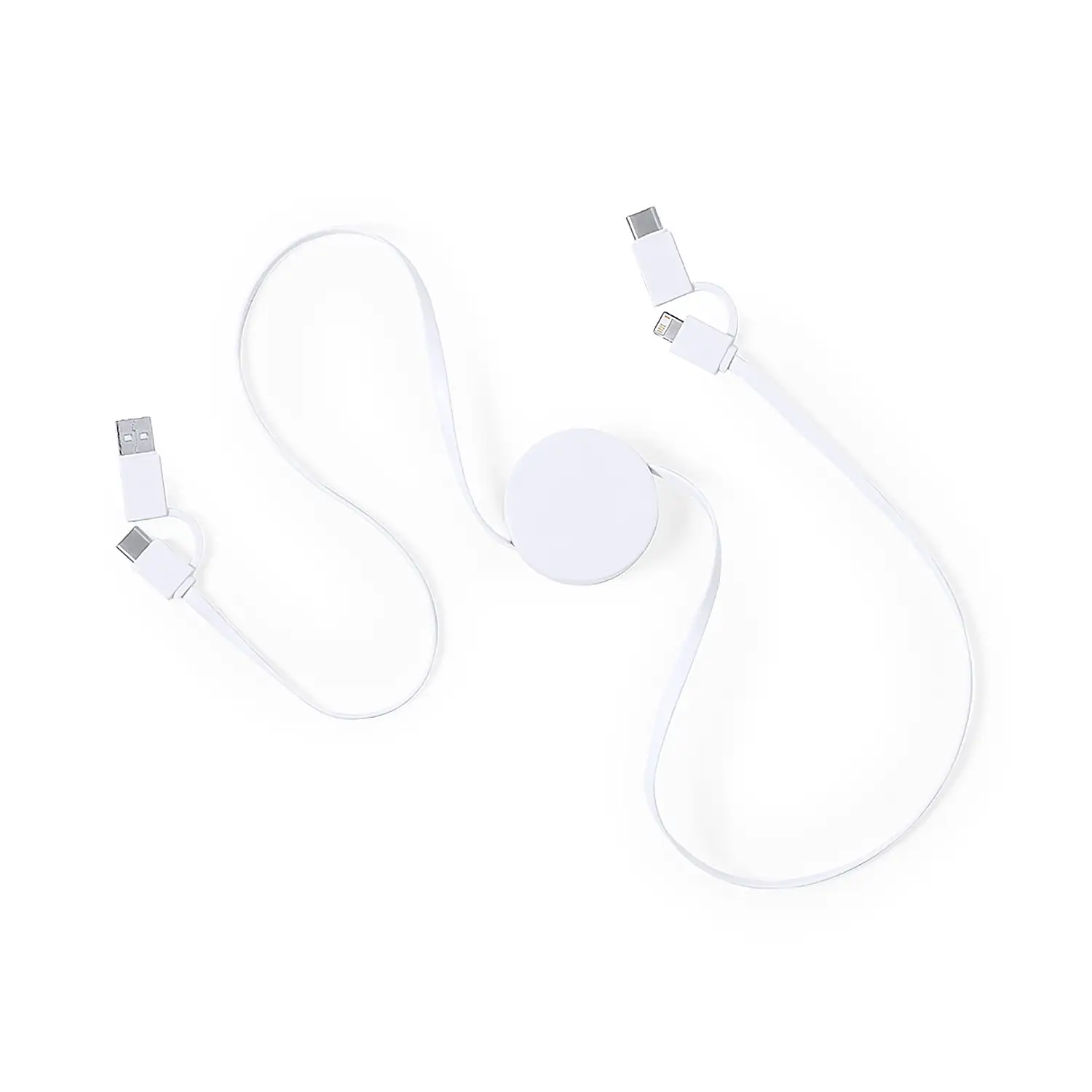 Cable Cargador y datos. Cable Extensible. Conexión Micro USB, Tipo C y Lightning 9V DC 2.1A