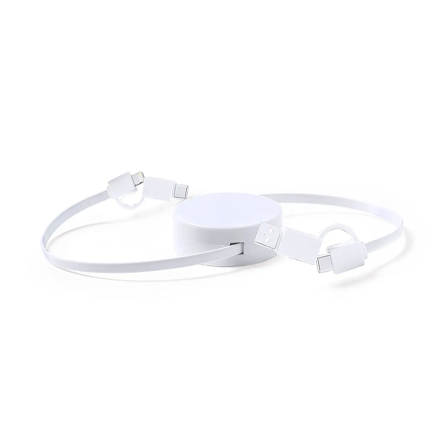Cable Cargador y datos. Cable Extensible. Conexión Micro USB, Tipo C y Lightning 9V DC 2.1A