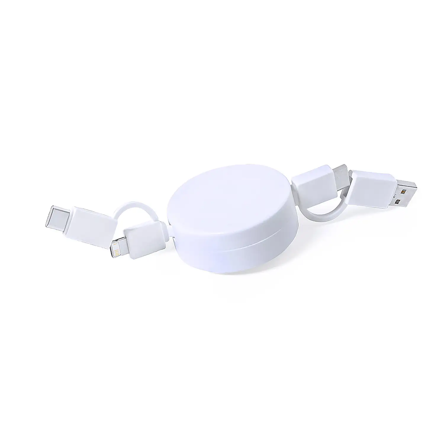 Cable Cargador y datos. Cable Extensible. Conexión Micro USB, Tipo C y Lightning 9V DC 2.1A