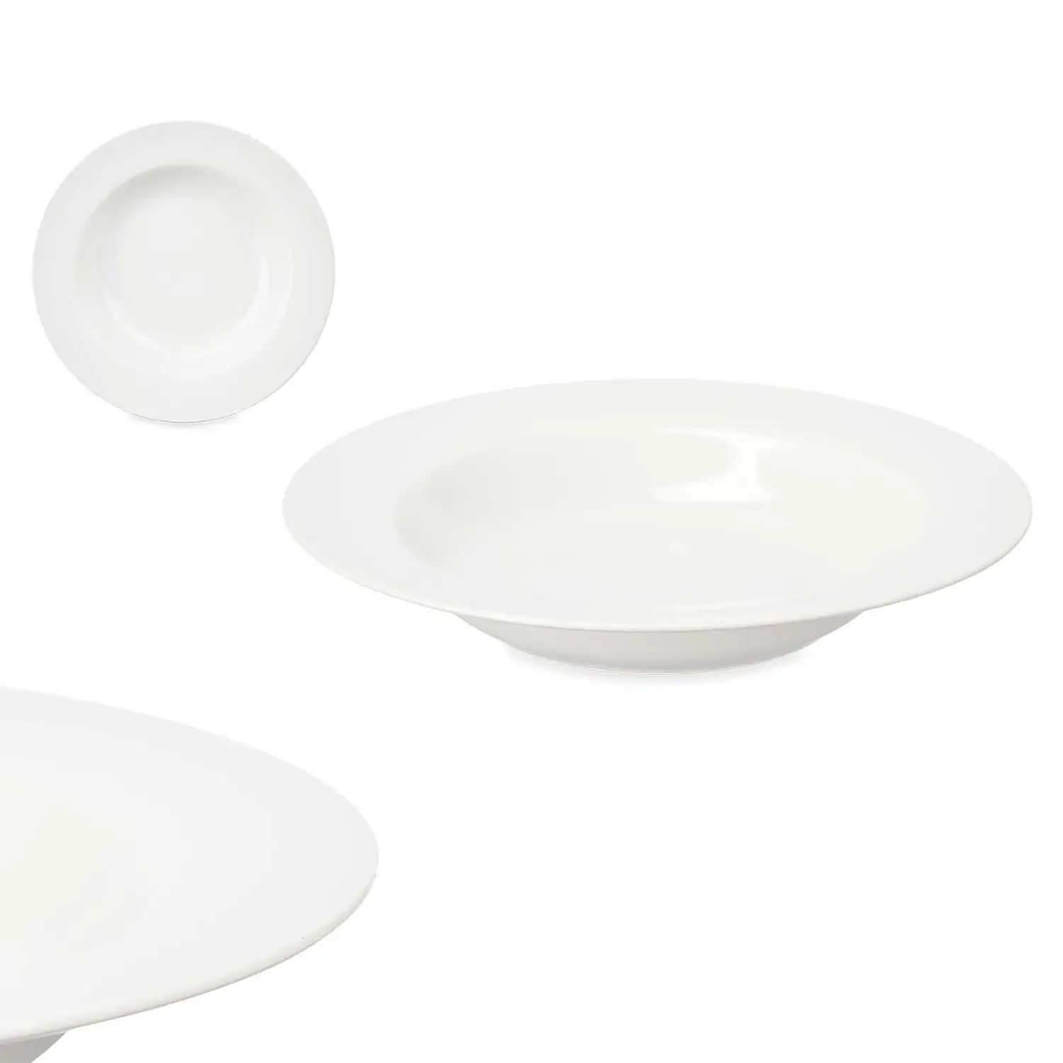 PACK 6 PLATOS HONDOS PORCELANA 22CM