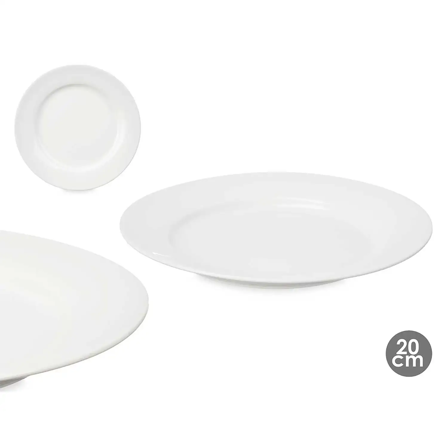 PACK 6 PLATOS POSTRE PORCELANA 19CM
