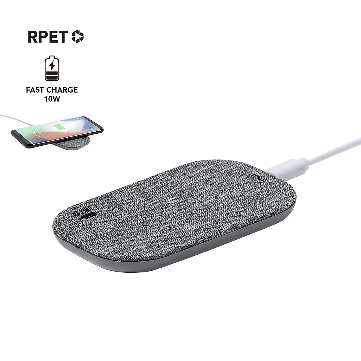 Cargador Inalámbrico 10W carga rápida REPT reciclado