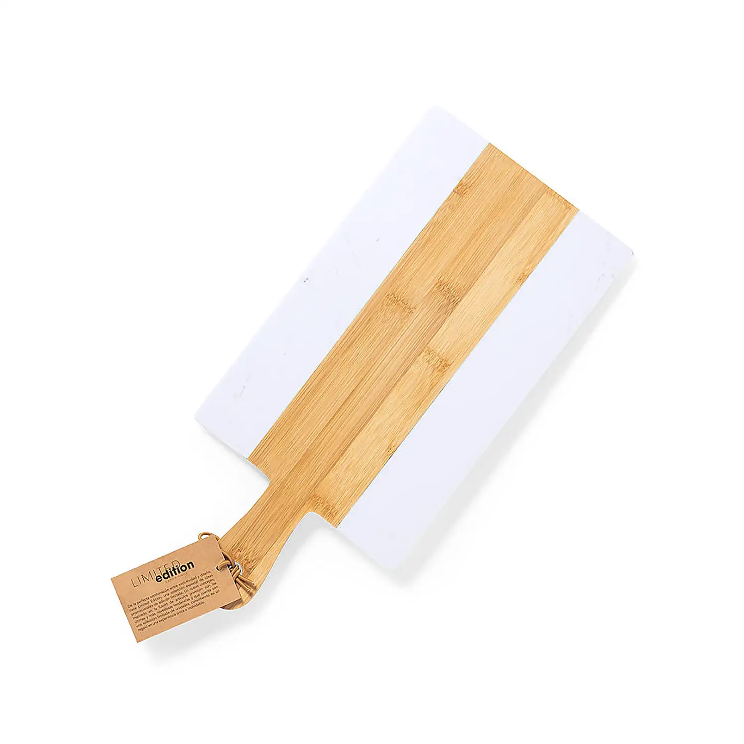 Tabla de cortar nature mármol y bambú 38 cms.