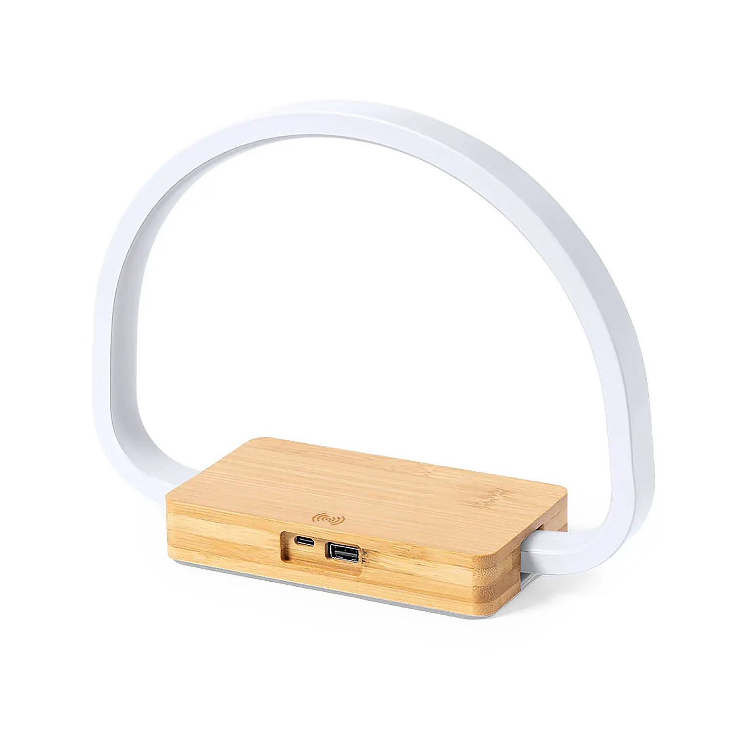 Lámpara Cargador 52 Ledes. 3 Posiciones de Luz. Intensidad de Luz Regulable. Conexión USB. Inalámbrico 10W. Salida USB