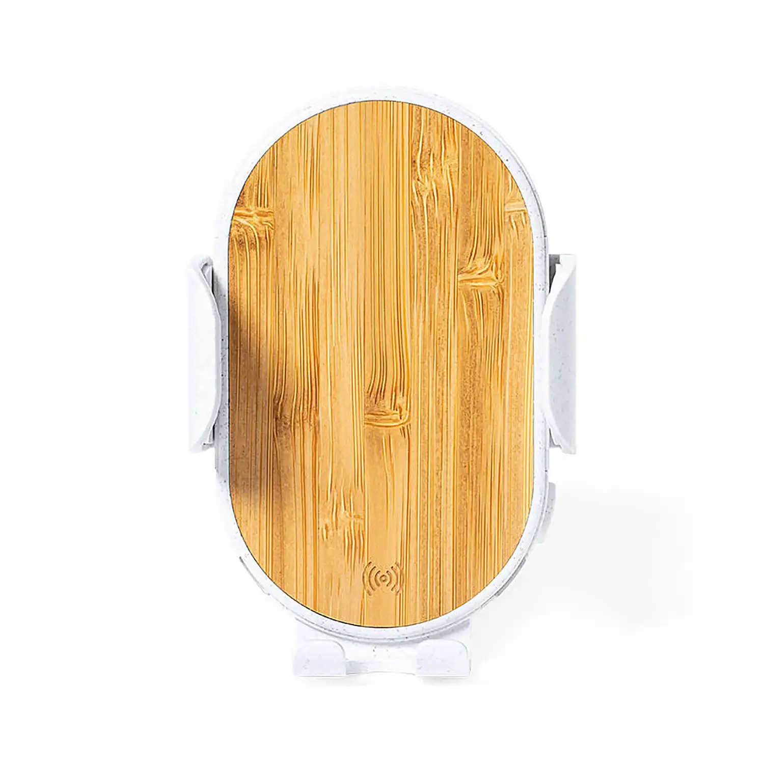 Soporte Cargador coche Inalámbrico 15W. nature bambú .Ajustable