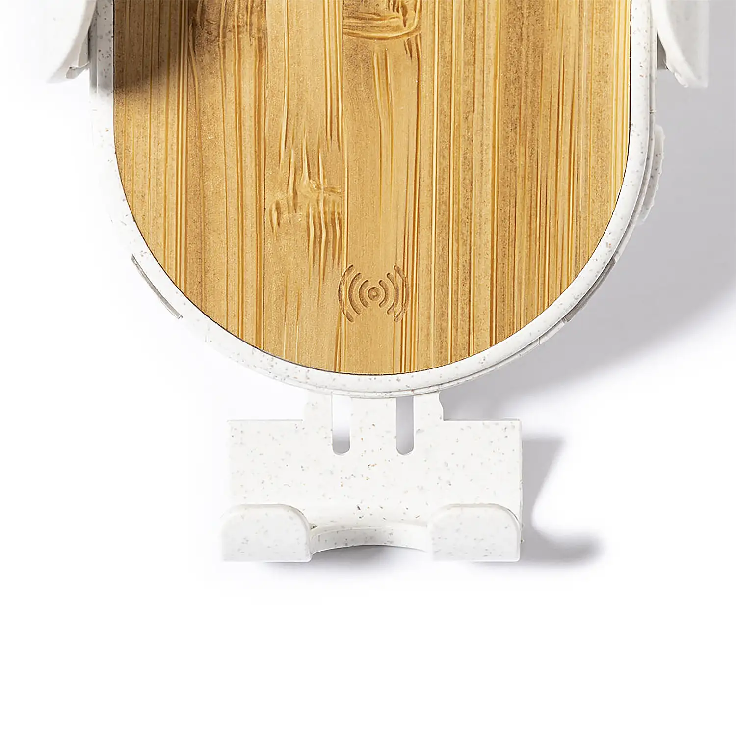 Soporte Cargador coche Inalámbrico 15W. nature bambú .Ajustable