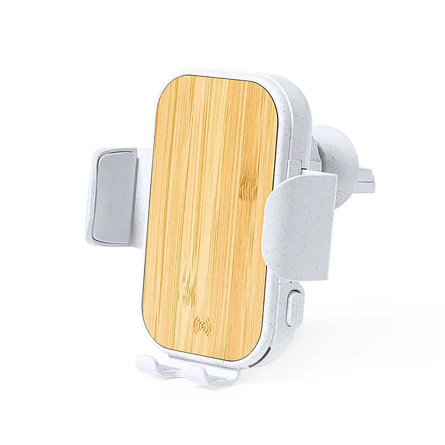 Soporte Cargador coche Inalámbrico 15W. Nature bambú. Ajustable