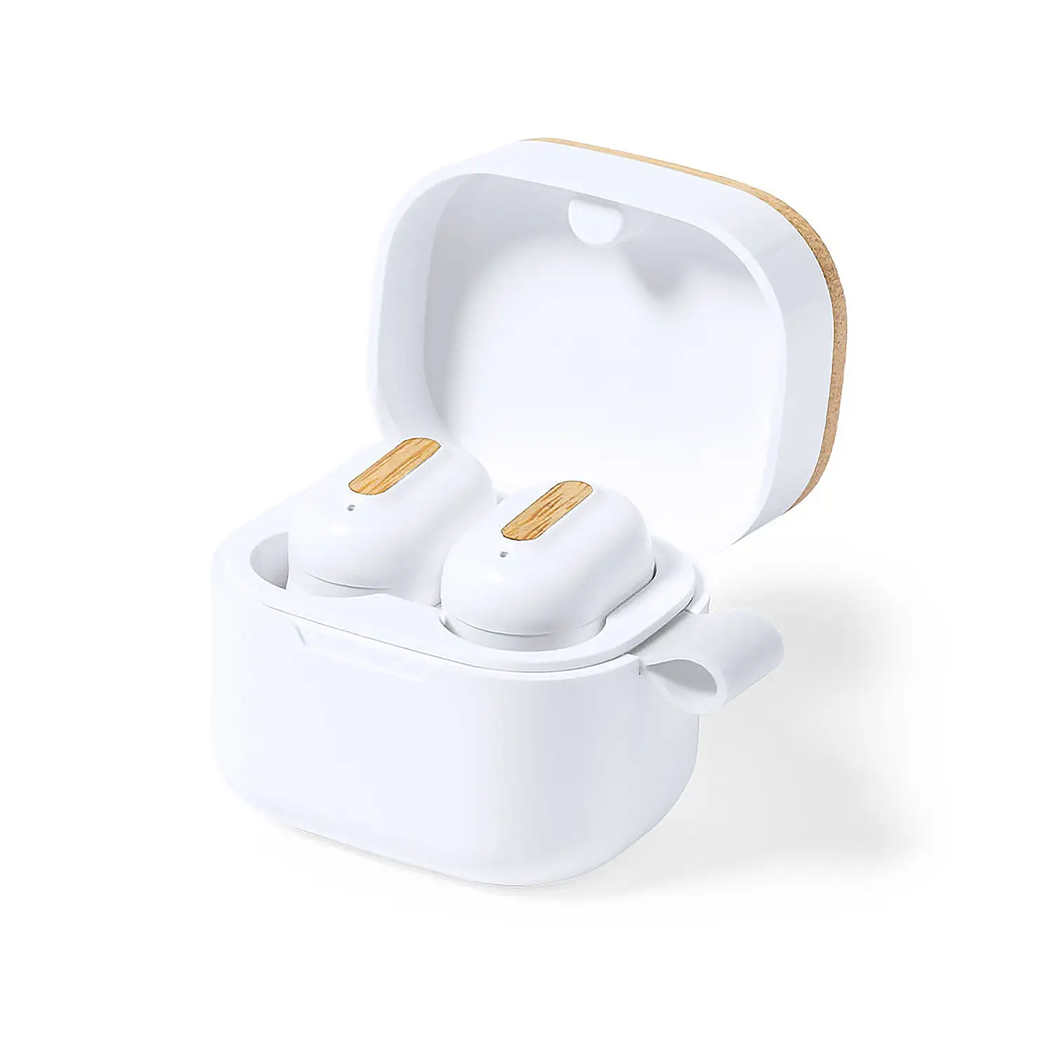 Auriculares bluetooth nature bambú. Batería 35 mAh/ Base Carga 300 mAh