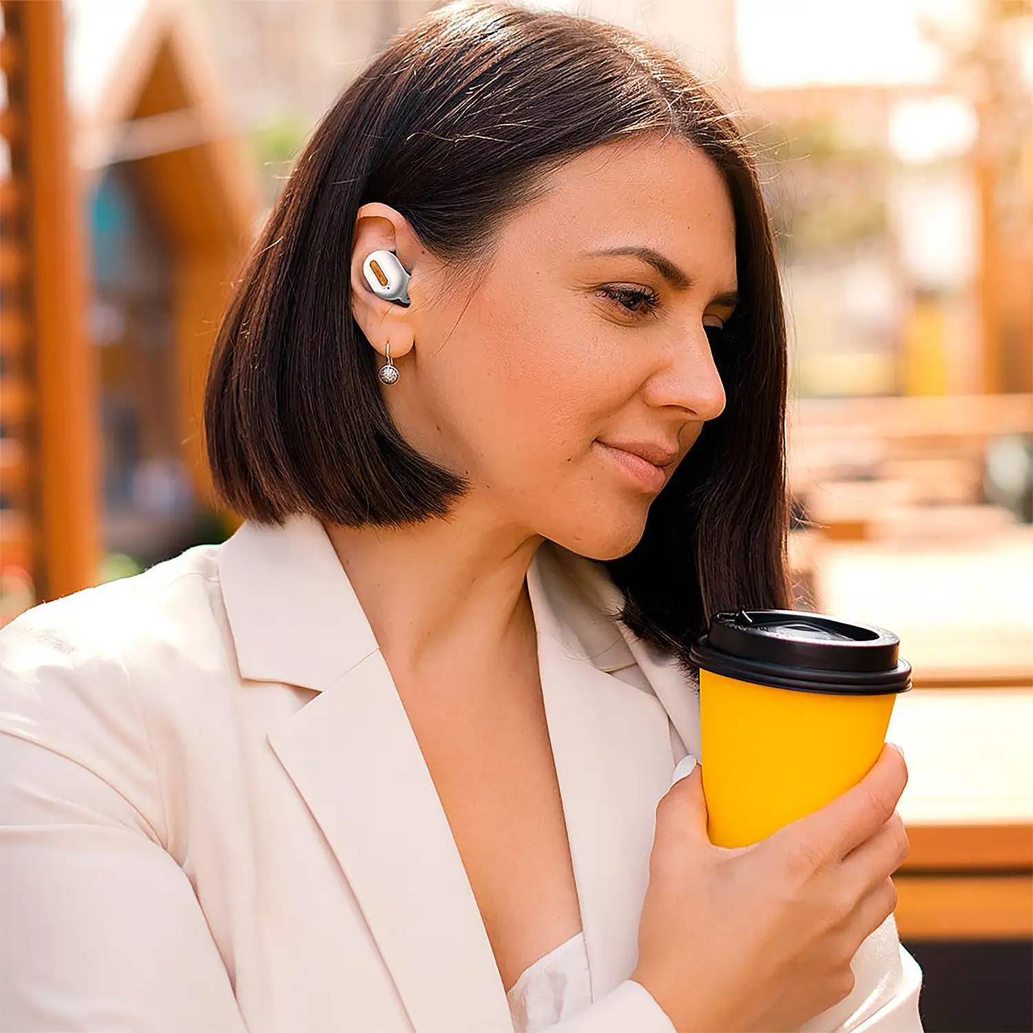 Auriculares bluetooth nature bambú. Batería 35 mAh/ Base Carga 300 mAh