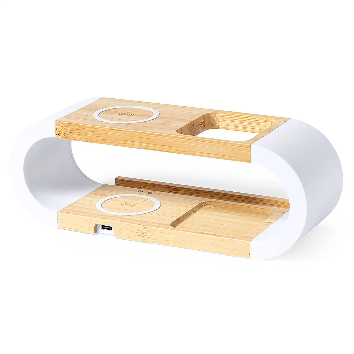 Estación de carga organizador Inalámbrico nature bambú 10W