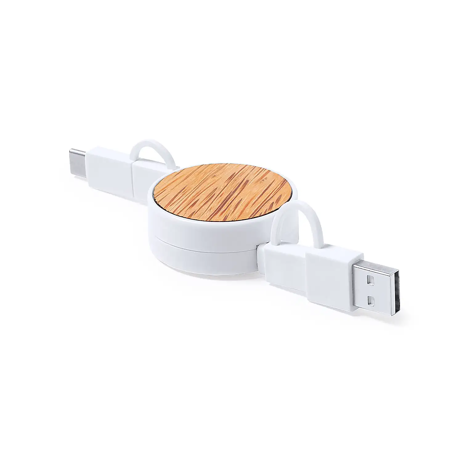 Cable Cargador nature de coco ,datos. Cable Extensible. Conexión Micro USB, Tipo C y Lightning 9V DC 2.1A