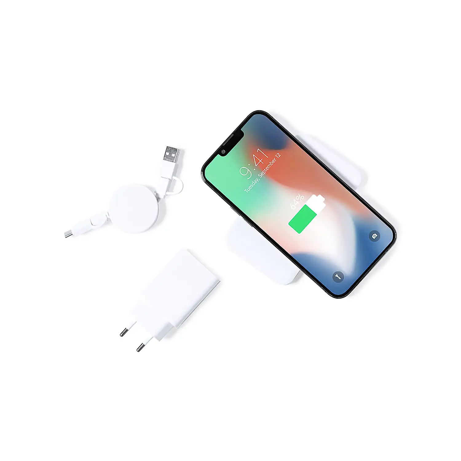 Set Power Bank Cable Cargador Apto .Micro USB, Tipo C y Lightning 9V DC 2.1A