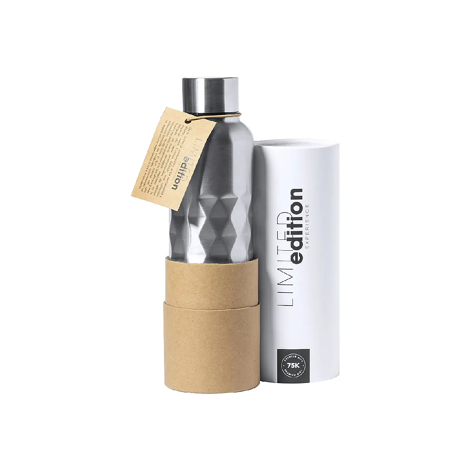 Bidón acero inox 850 ml. Diseño exclusivo rombos