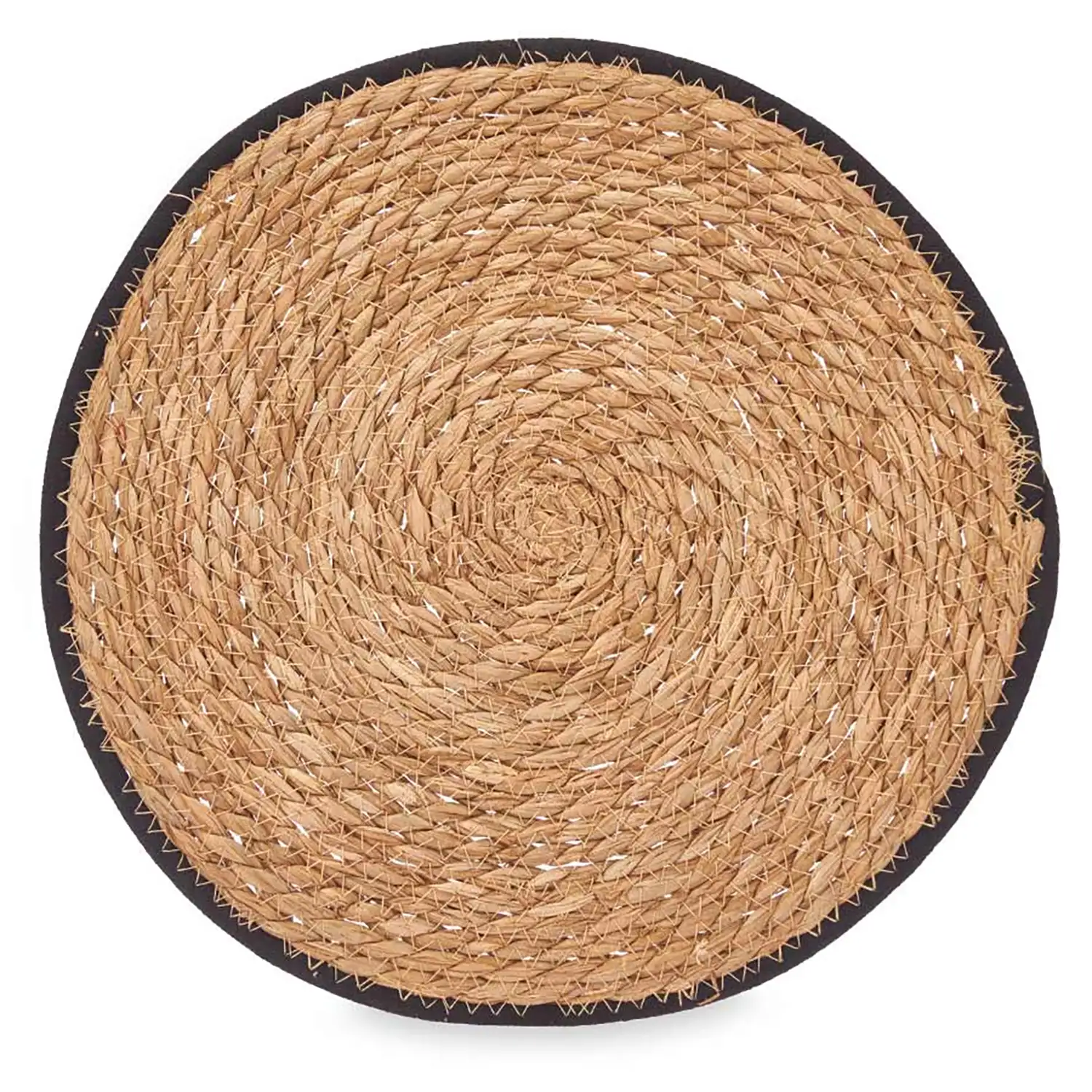 SALVAMANTEL ESPARTO BORDE TELA NEGRO 35CM