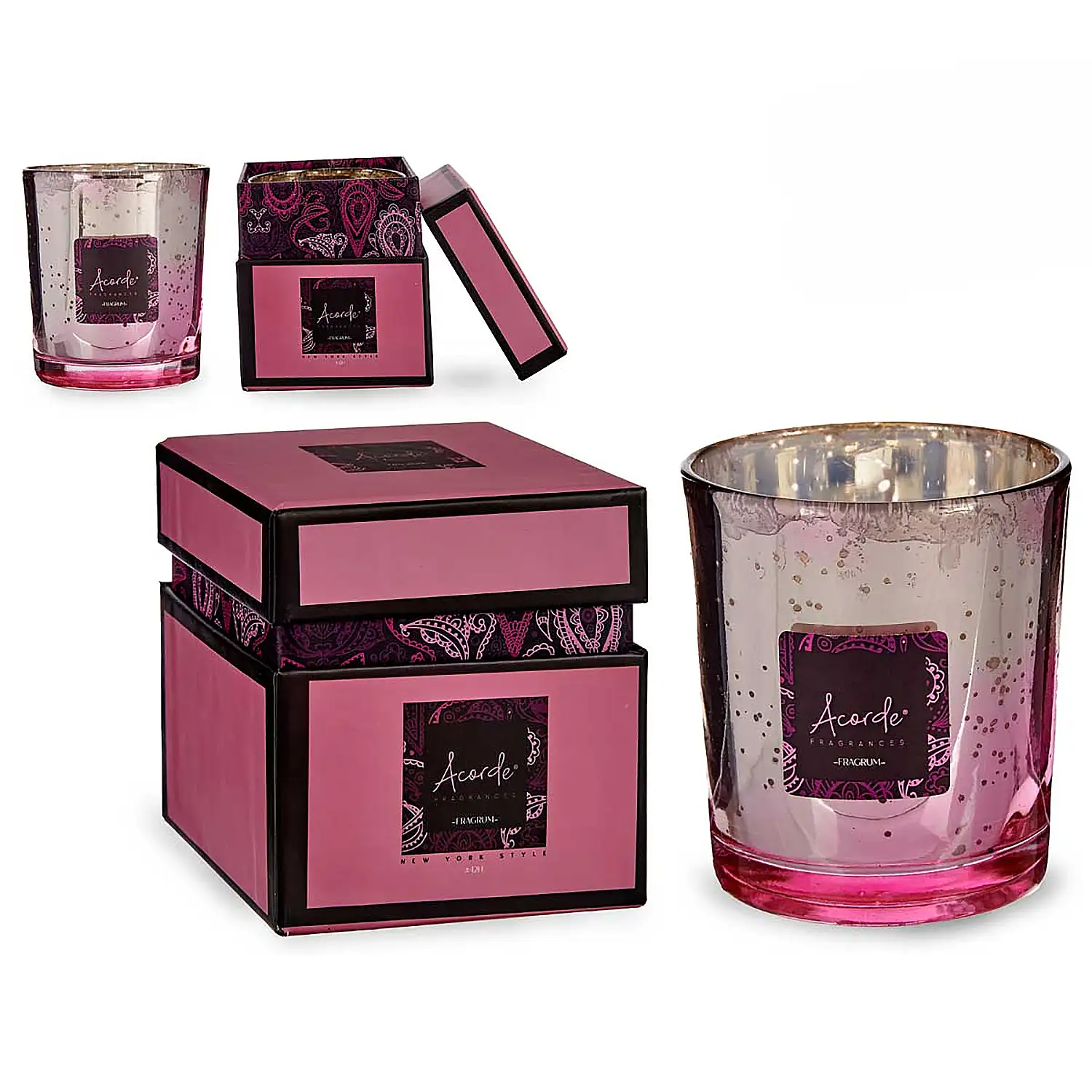 Vela perfumada en tarro con caja, olor a fresas con nata.