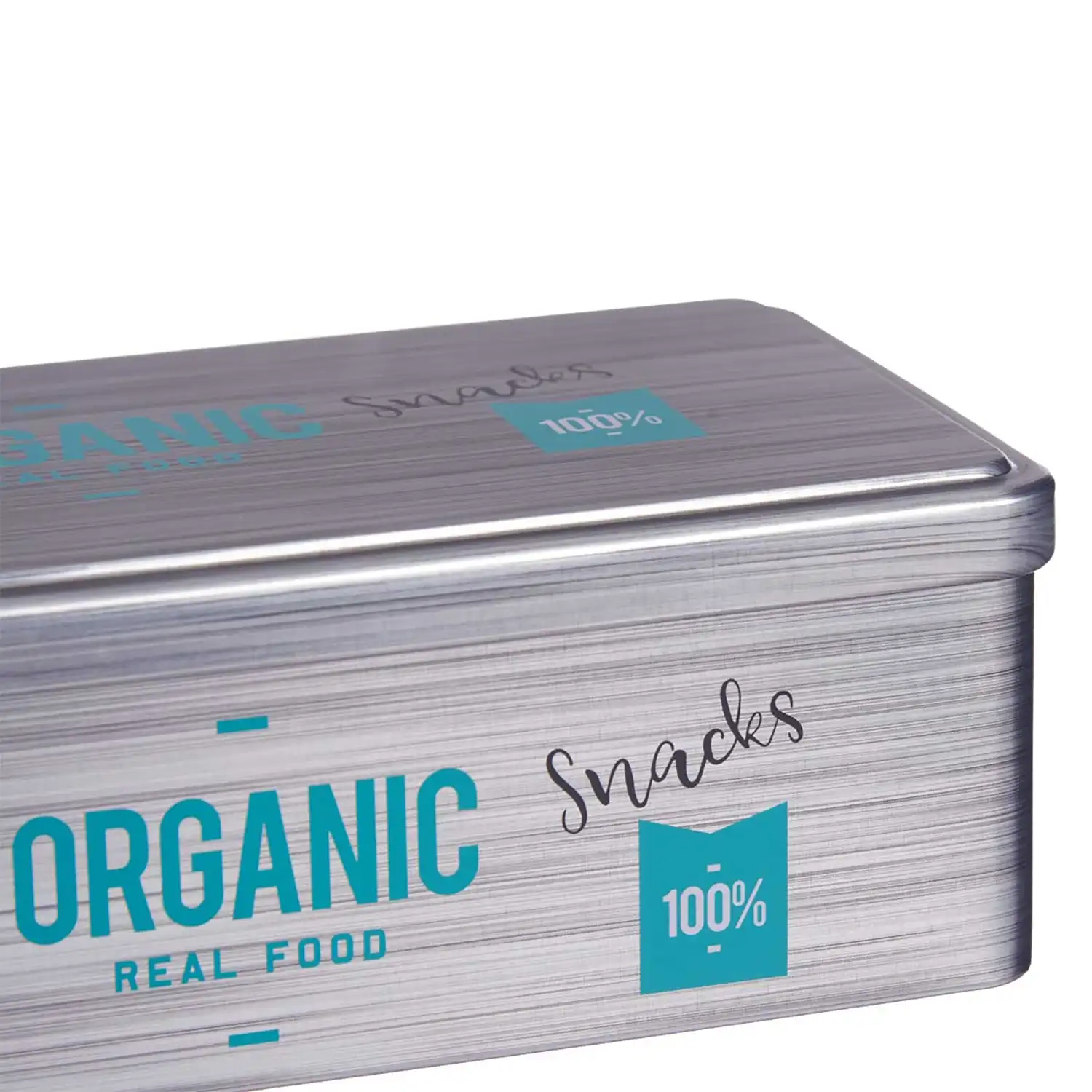 BOTE HOJALATA REGTANGULAR ORGANIC SNACKS