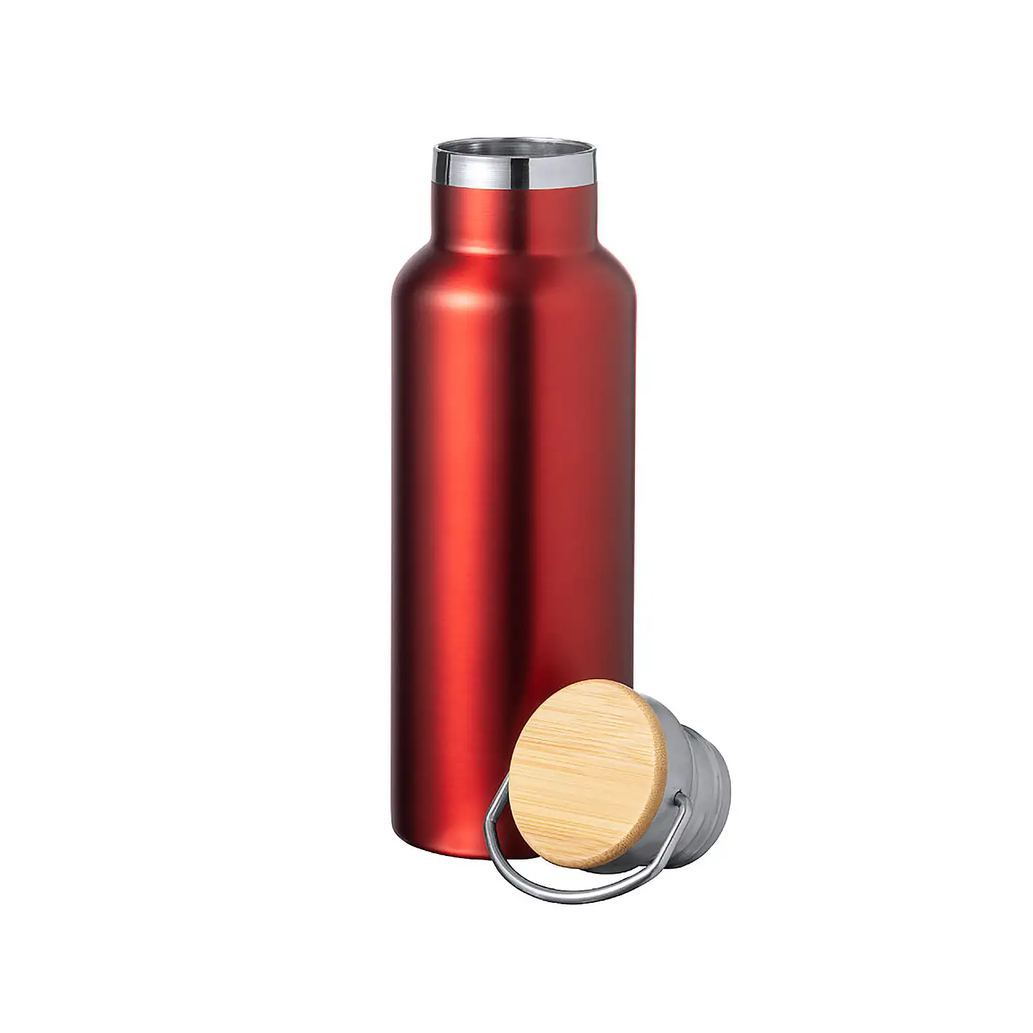  Bidón acero y bambú Térmico 500 ml.Doble pared
