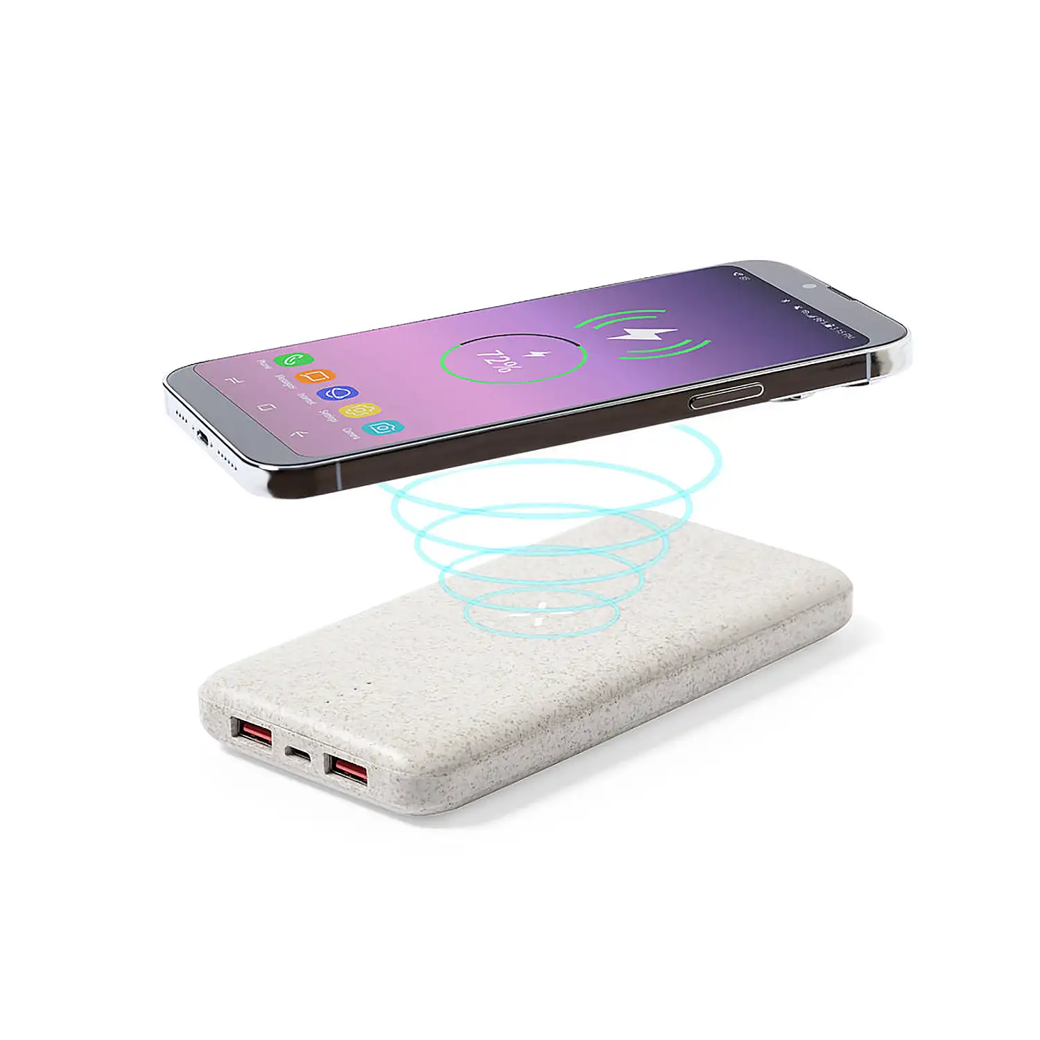 Power Bank nature caña de trigo Inalámbrico 10W. 8000 mAh.